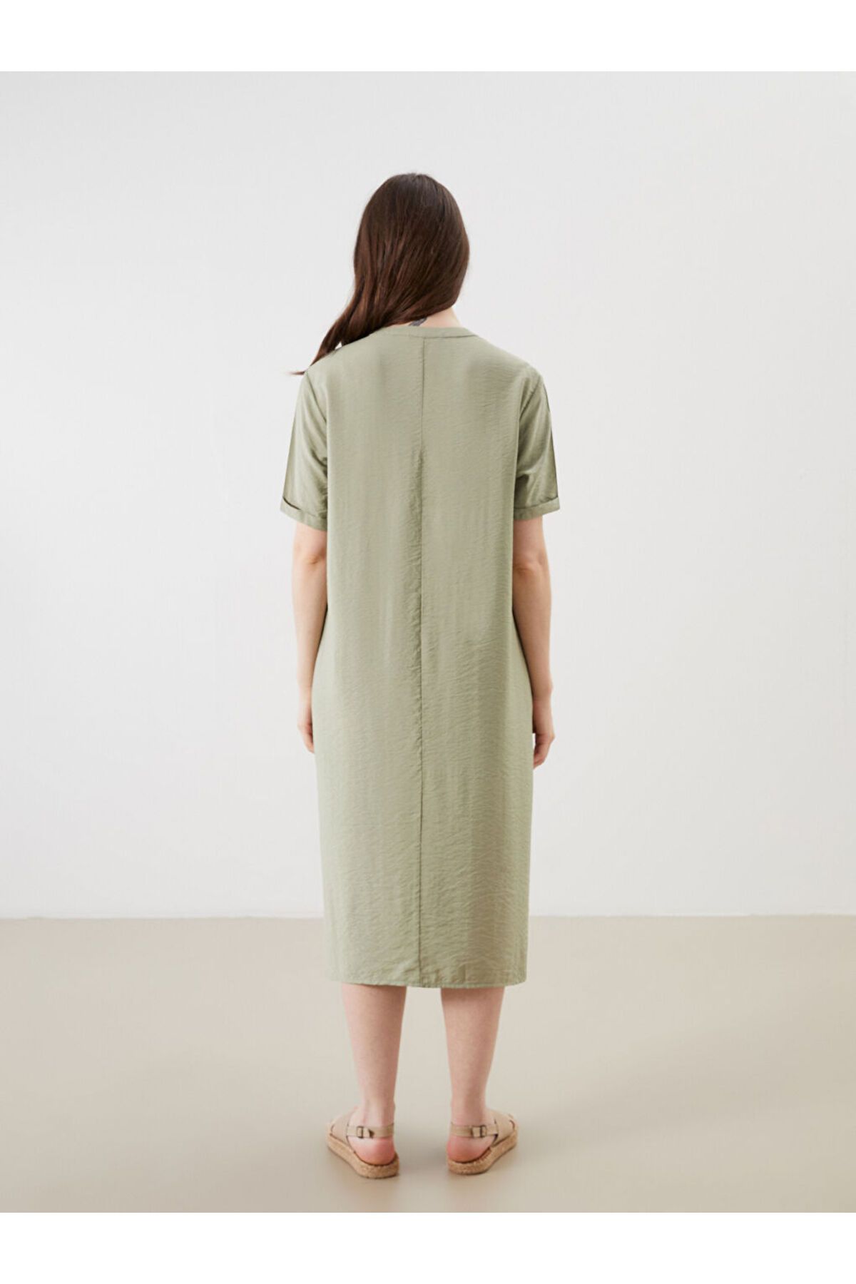 LC Waikiki-Sparkling Selections from Shining Store |   A-Line Dress with a Low Neckline 8