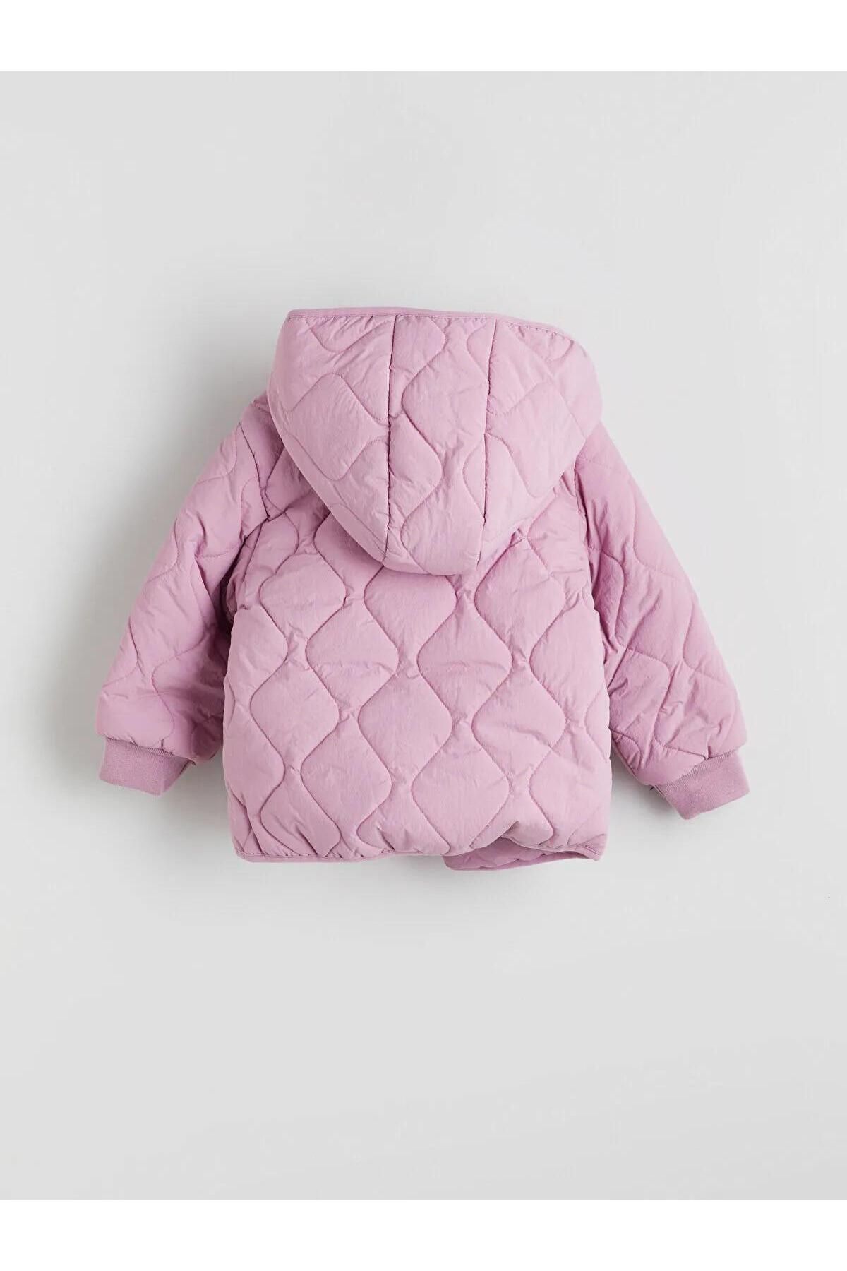 LC Waikiki-Lcw Hooded Quilted Patterned Girl's Coat (W5) 3