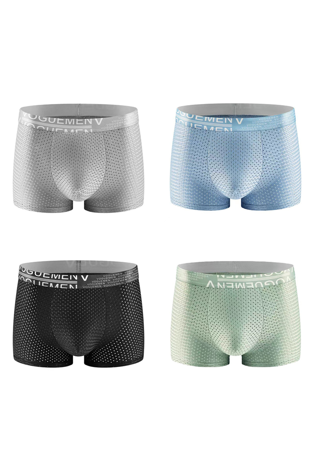 Beauty Collection  4'lü Nefes Alabilen Buz İpeği Boxer Terletmez Delikli Glad and Comfortable İç Çamaşırı - Görsel 9