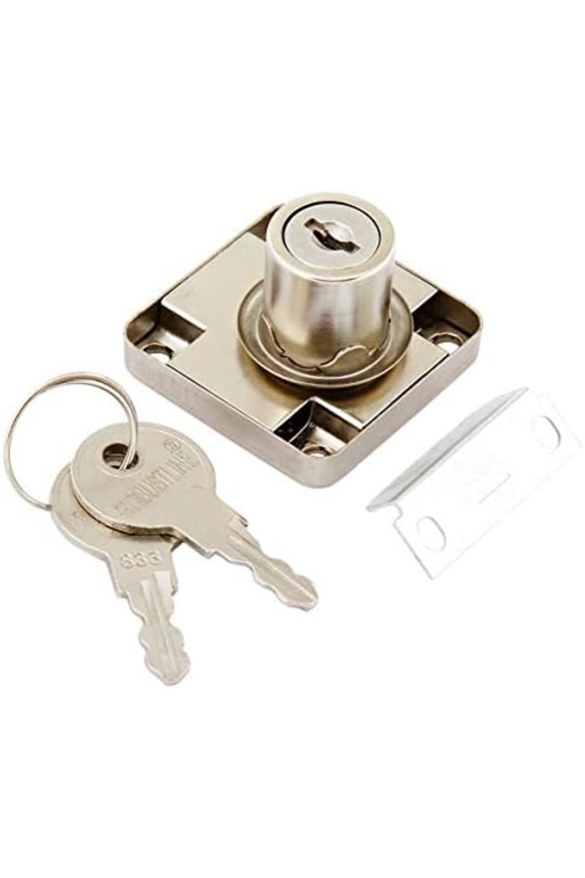 Generic-Drawer Lock Single Turn Normal Key | Chrome Plated | 22 mm 1