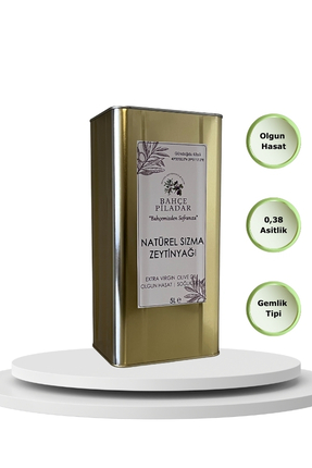 Bahçe Piladar Olgun Hasat Natürel Sızma Zeytinyağı 5 LT Teneke (2024-2025 Hasat)