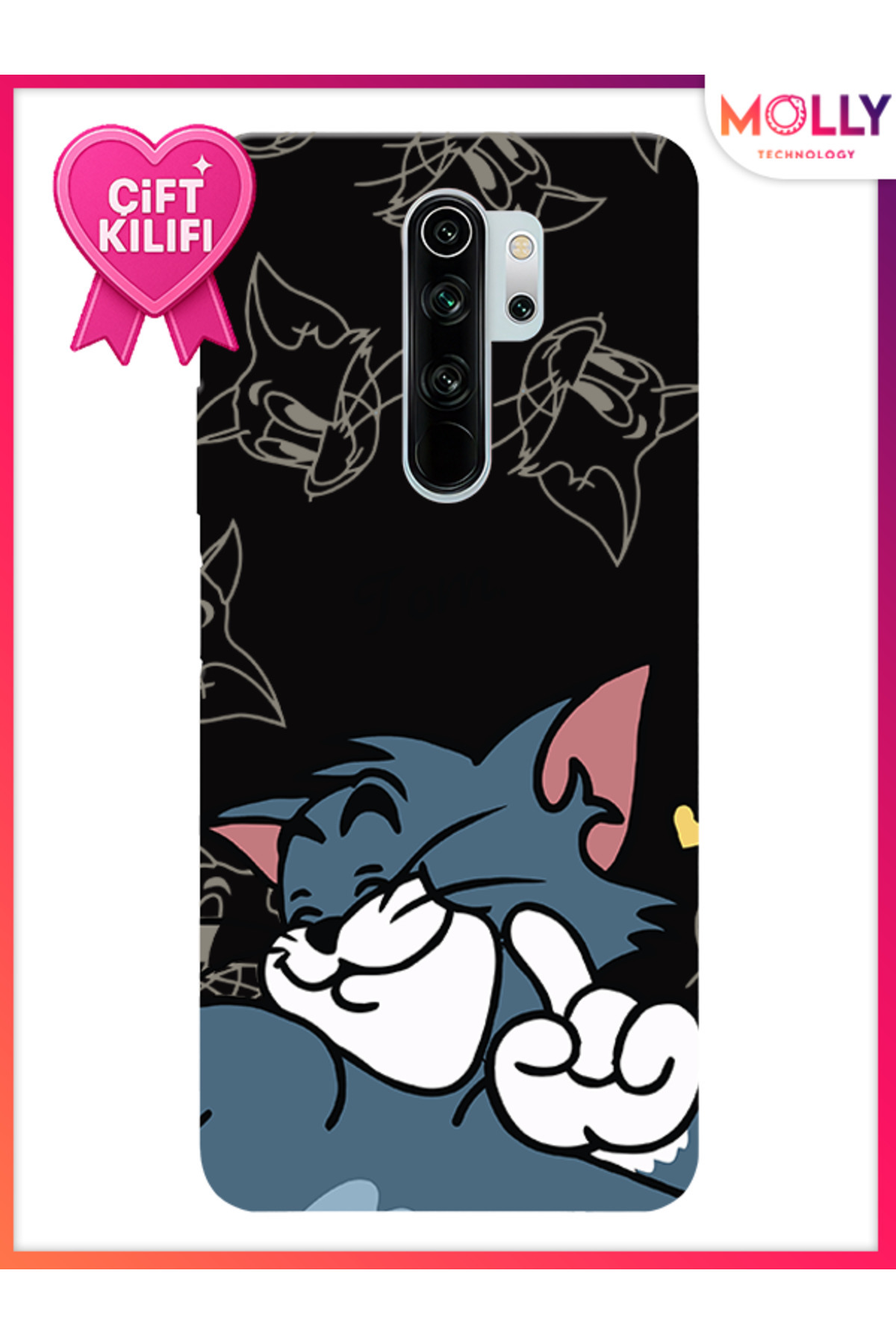 Molly-Black Tom Dino Pattern Silicone Case for Xiaomi Note 8 Pro 1