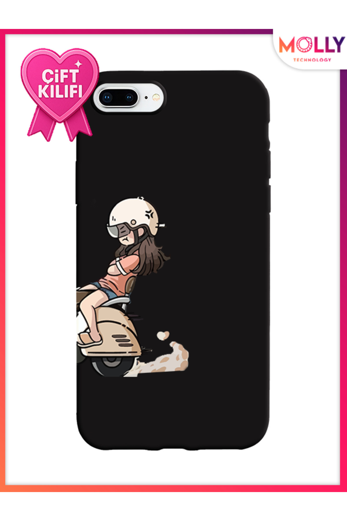 Molly-Black Twinspire Pattern Silicone Case for iPhone 7 Plus 1