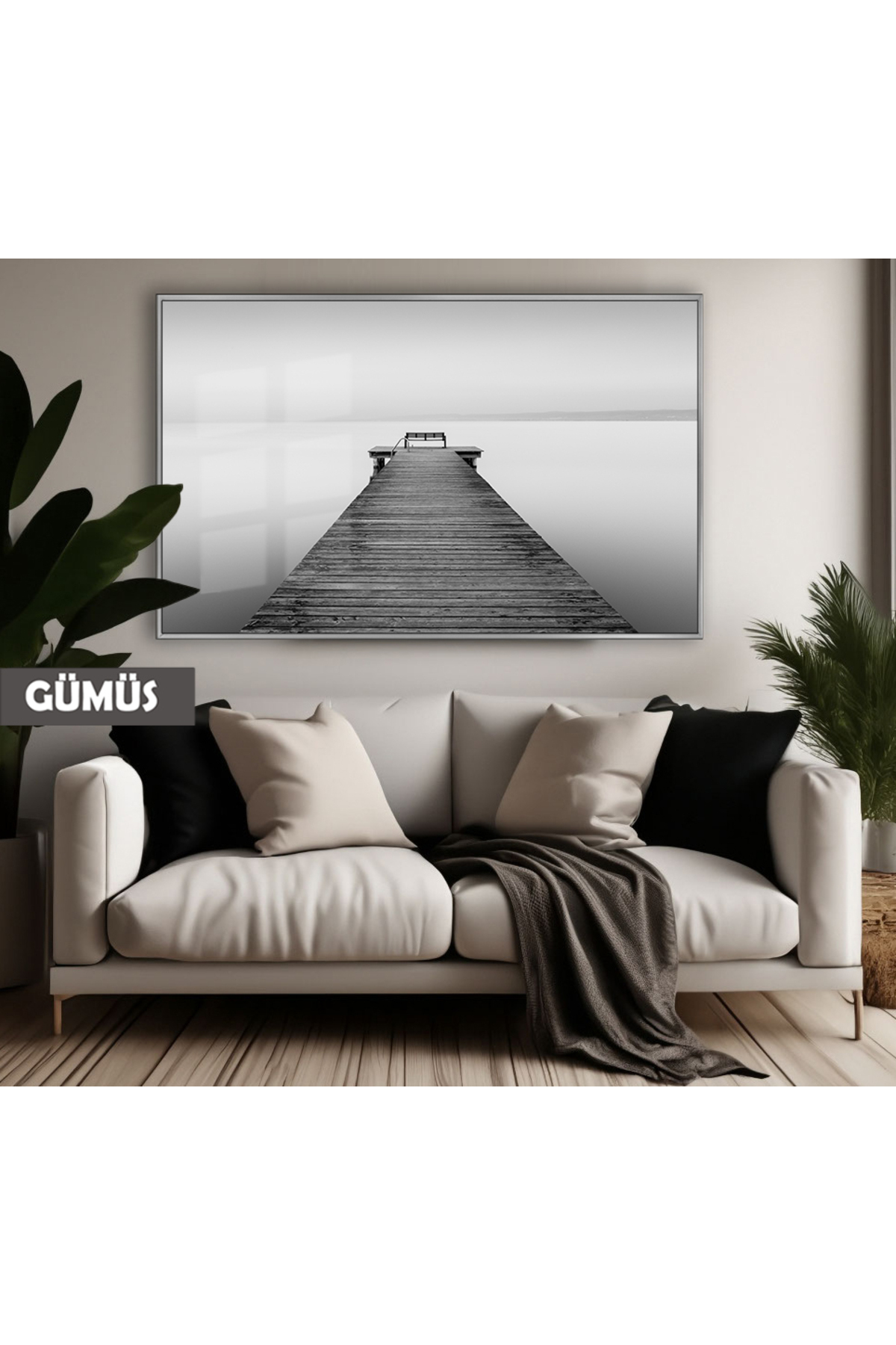 HARIKABIREV|BLACK & WHITE MISTY SCAFFOLDING MODEL |FRAMED TEMPERED GLASS TABLE SINGLE HORIZONTAL