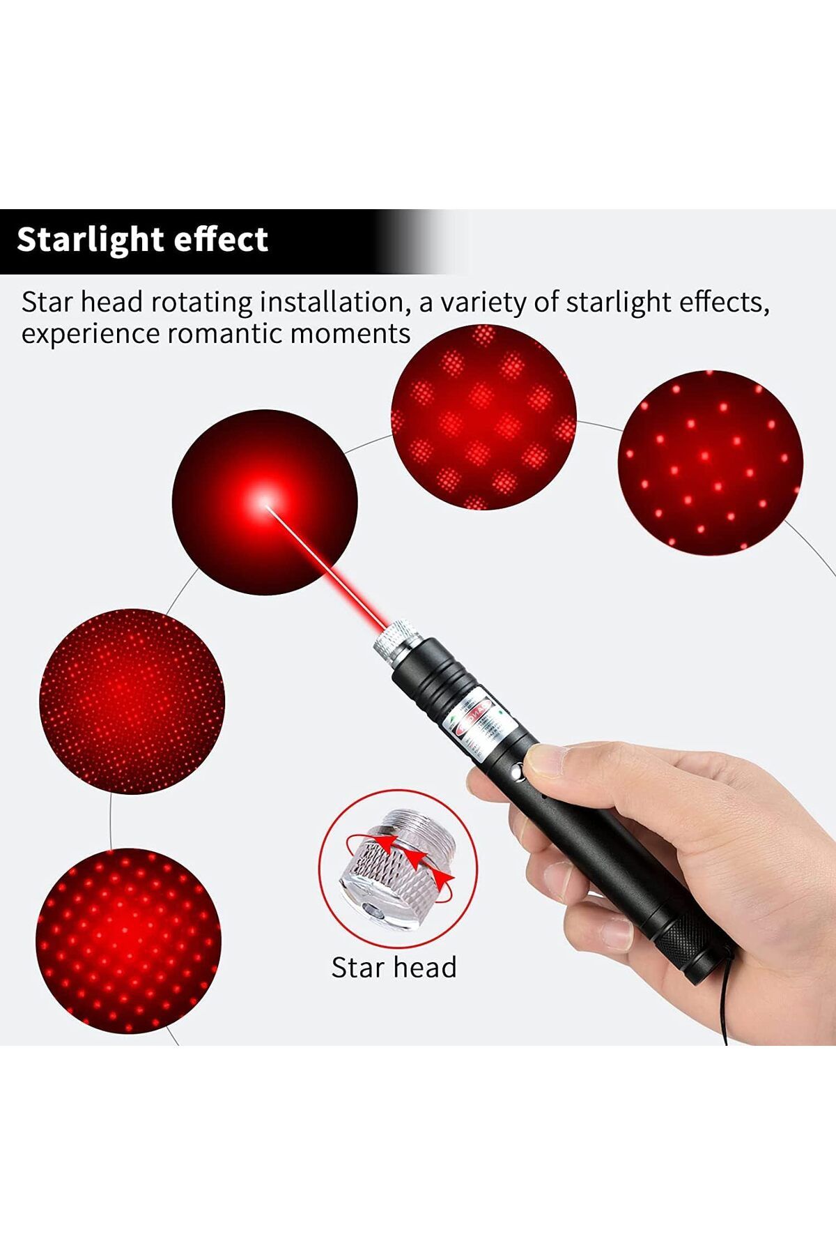 Generic-High Power Red Laser Pointer Pen, Tactical Rechargeable Pointer, Interactive Cat Laser Toy with USB 7