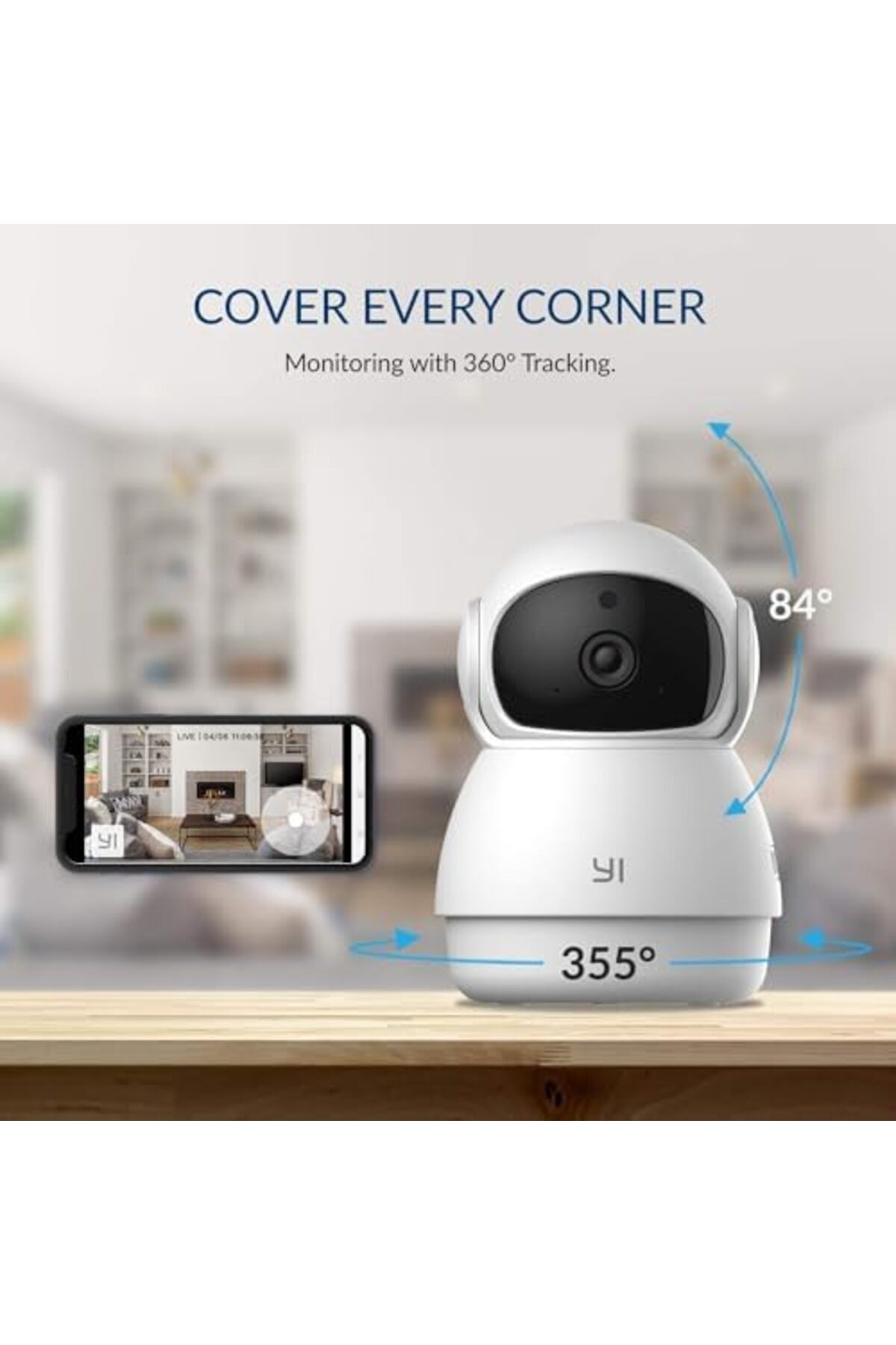 YI-Wireless Dome Security Camera with 360 Degree Coverage, Night Vision, Two-Way Audio, Motion Detector 4