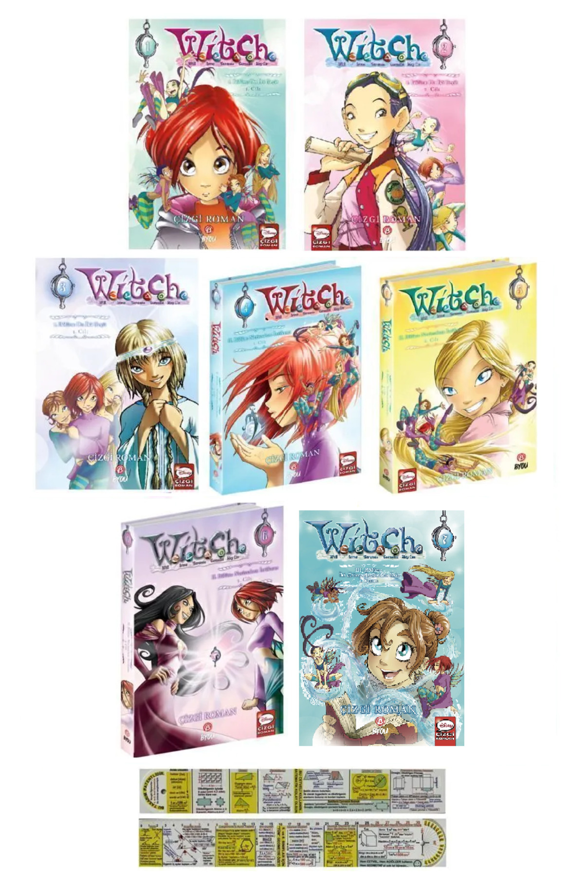 Beta Kitap Witch 1-2-3-4-5-6-7 Çizgi Roman Seti + Mat. Öğreten