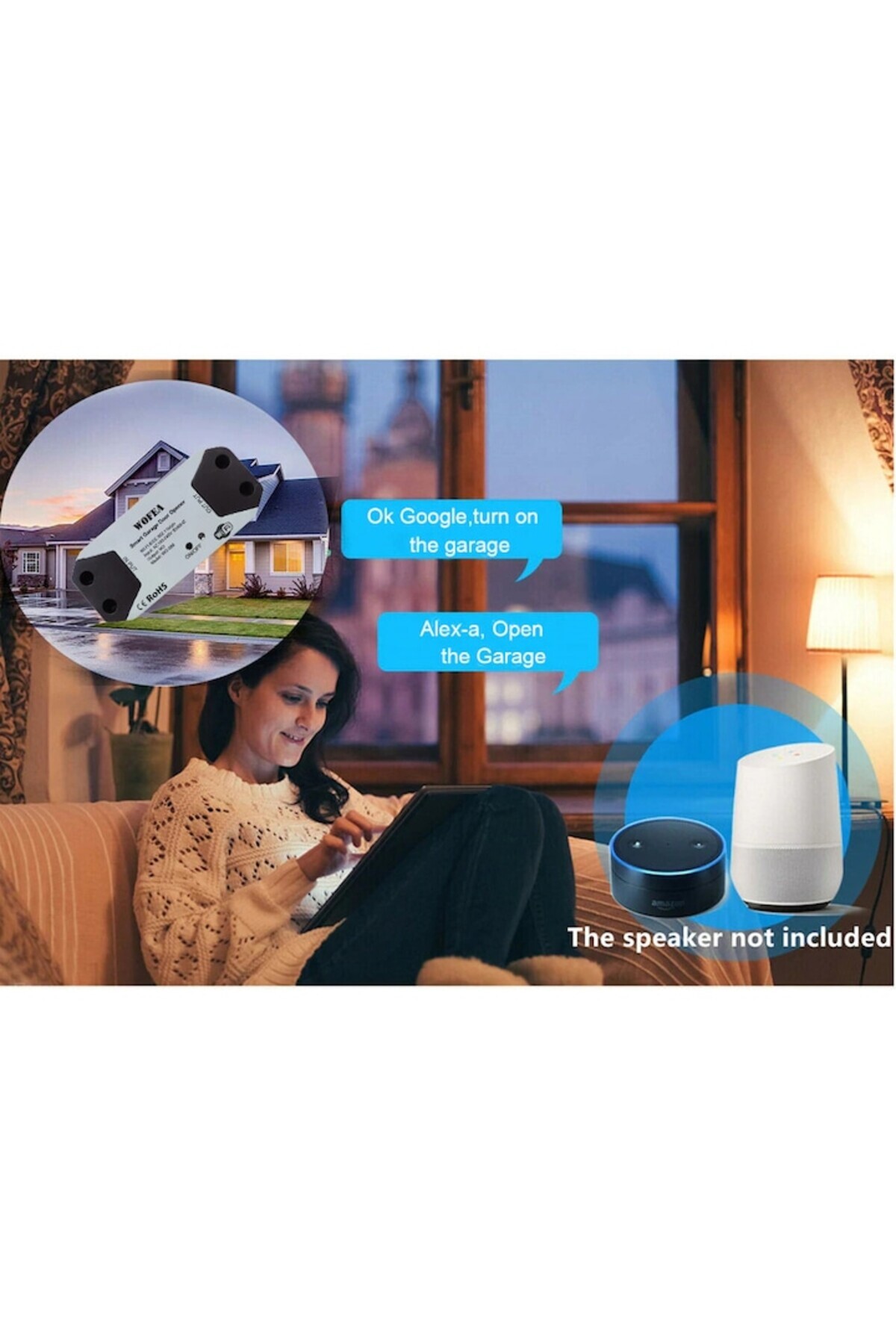 SSMEDIA-Smart Switch for Automated Garage Door, Smartphone Control, Alexa/Google Assistant, WiFi 3