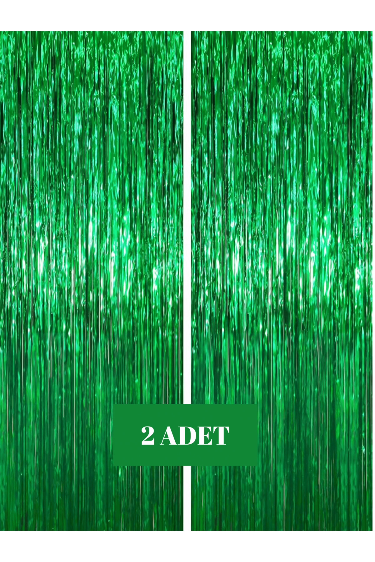 Bunloon Yeşil Metalize Parti Perdesi 100x200 cm – 2 Adet Işıltılı Arka Plan Fon Süsü