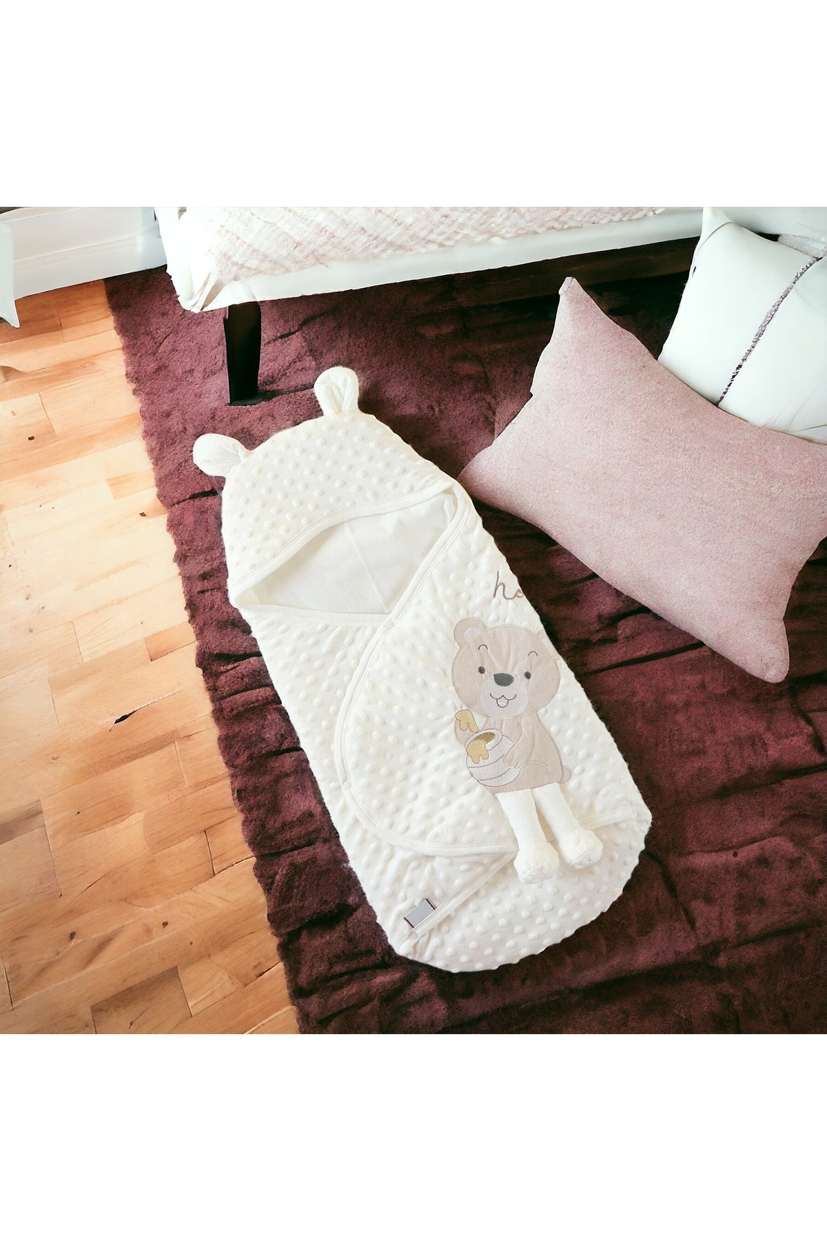 Allmart 4'lü Doğum Seti (Çıtçıtlı Nohut Kundak, Bebek Bakım Sırt ve Omuz Çantası, %100Pamuk Hastane Çıkışı) fotoğrafı 2 (önizleme)