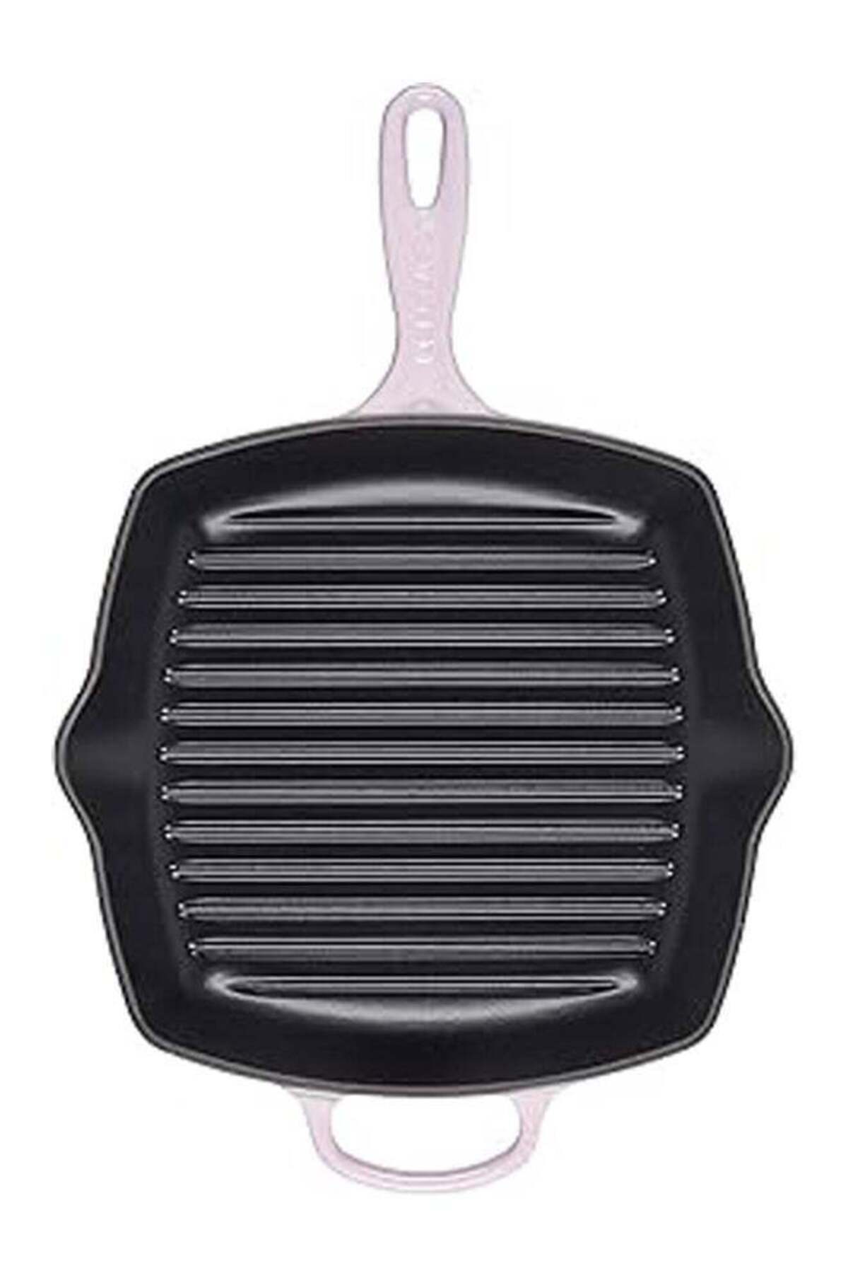Generic-24cm Enamelled Castâ€‘Iron Square Skillet Pan with Pink Handle â€“ Oven & Induction Compatible Fryi 1