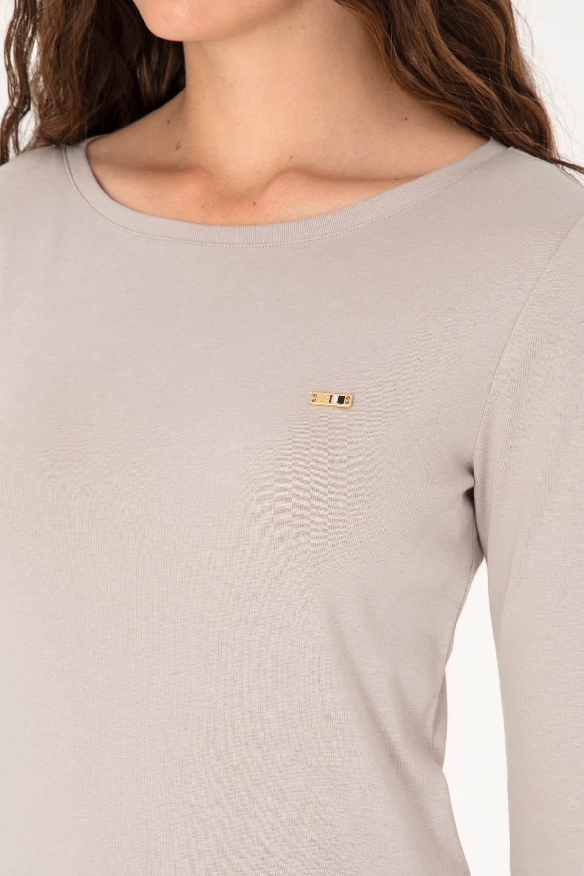 U.S. Polo Assn.  Kadın Taş Slim Bisiklet Yaka Basic Sweatshırt 50315419-VR049 - Görsel 7