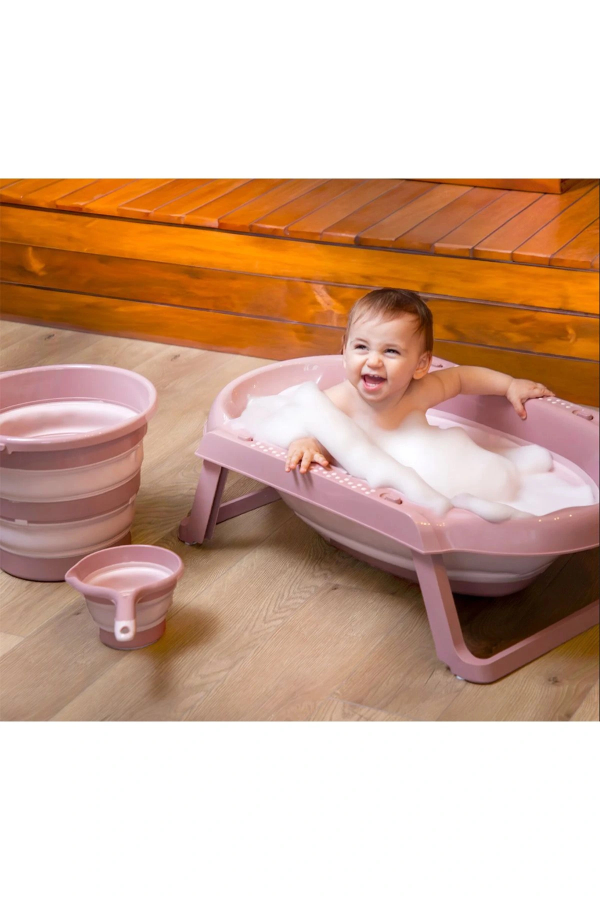 Babyjem 3'lü Katlanır Banyo Set - Pudra fotoğrafı 3 (önizleme)