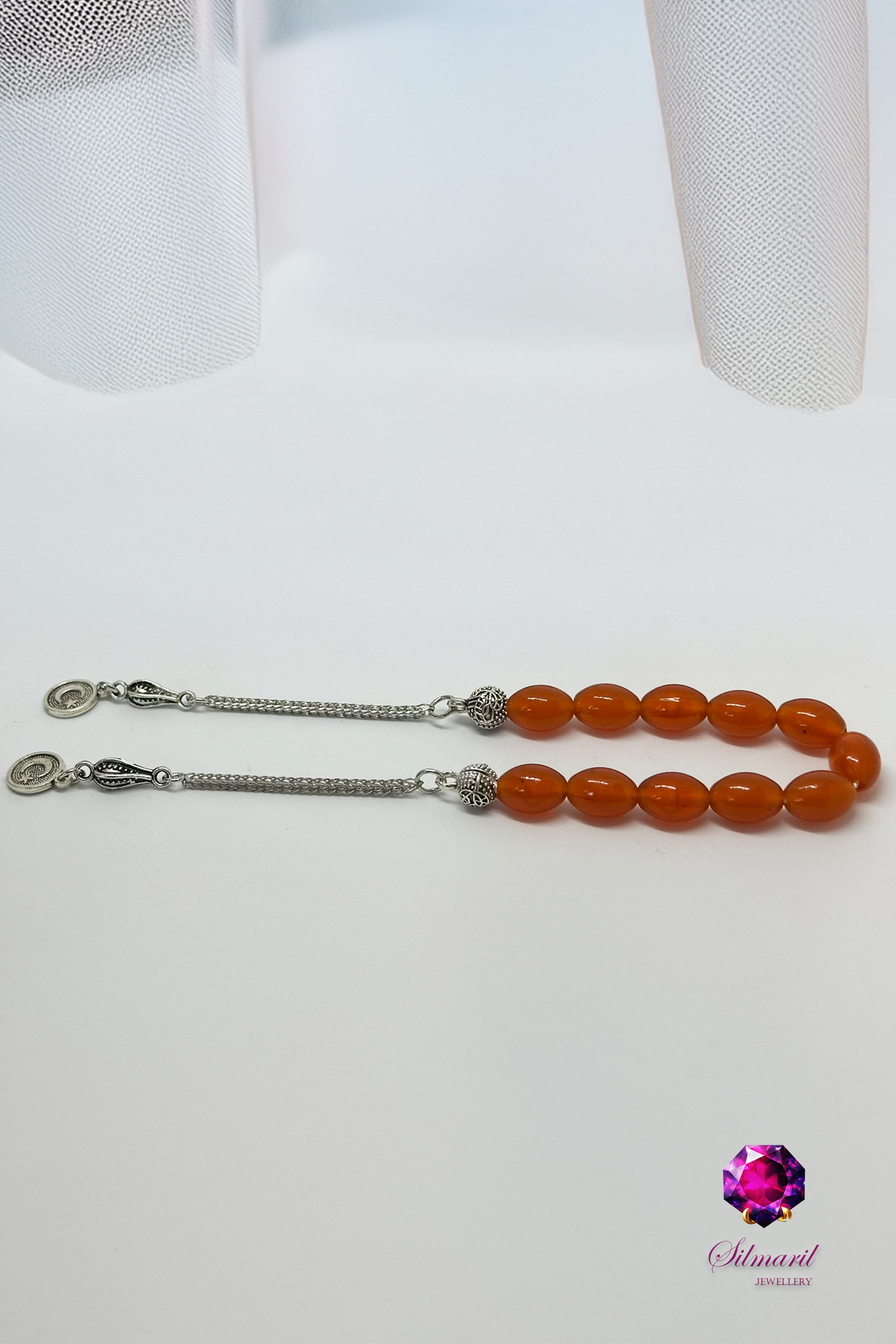 Şık Turuncu Kehribar Tesbih Seti – Tespih ve Zaza Set - Erkek Hediyelik — Silmaril Store (3)