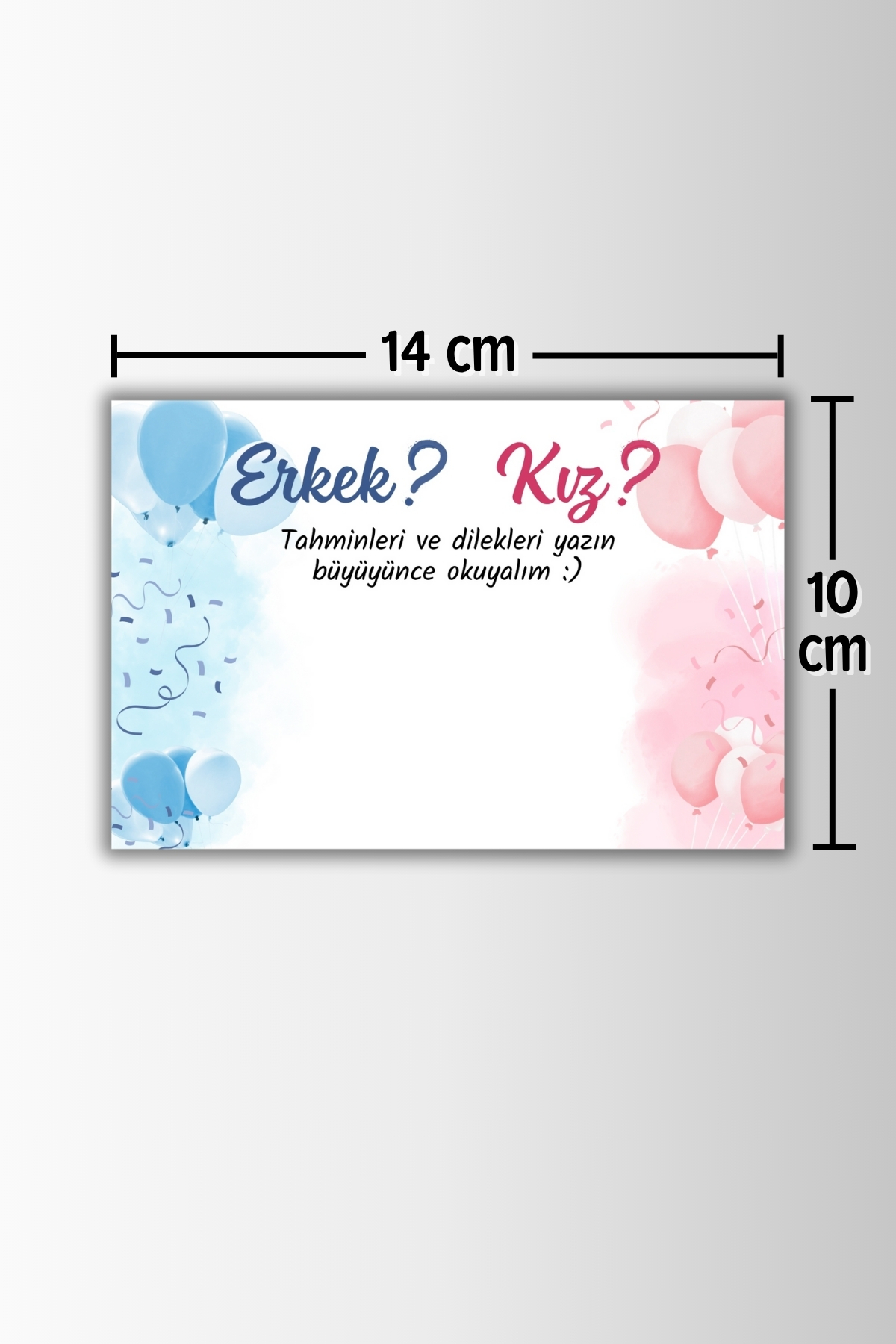 Metranya Cinsiyet Belirleme Partisi Kız mı Erkek mi 15 Adet Baby Shower Bebek Dilek Hatıra Tahmin Anı Kartı fotoğrafı 2 (önizleme)