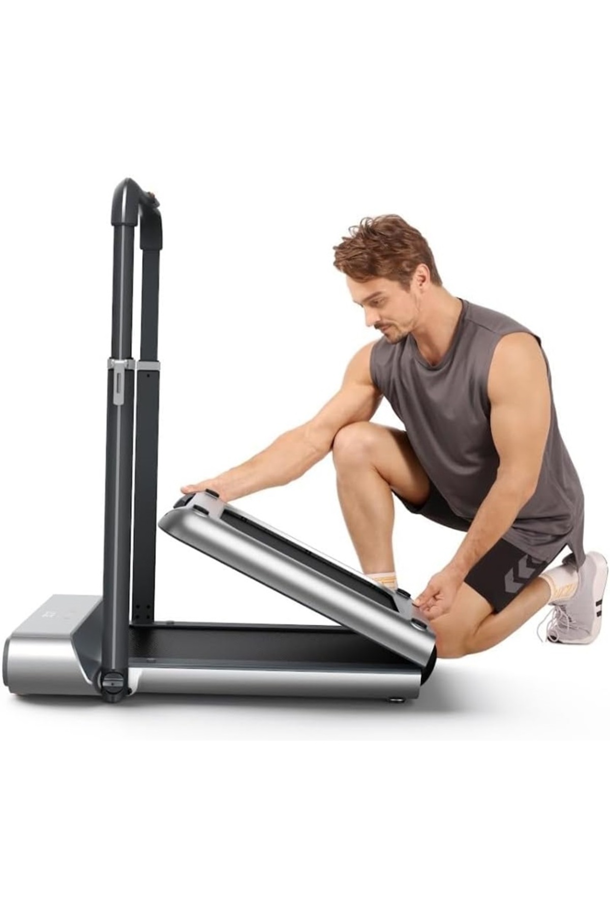 سير مشي كهربائي بقوة 918 واط-مع ريموت, يتحمل 110كج-منطقة ركض 44 × 120سم-سرعة 0.5-10 كم/ساعة - R1