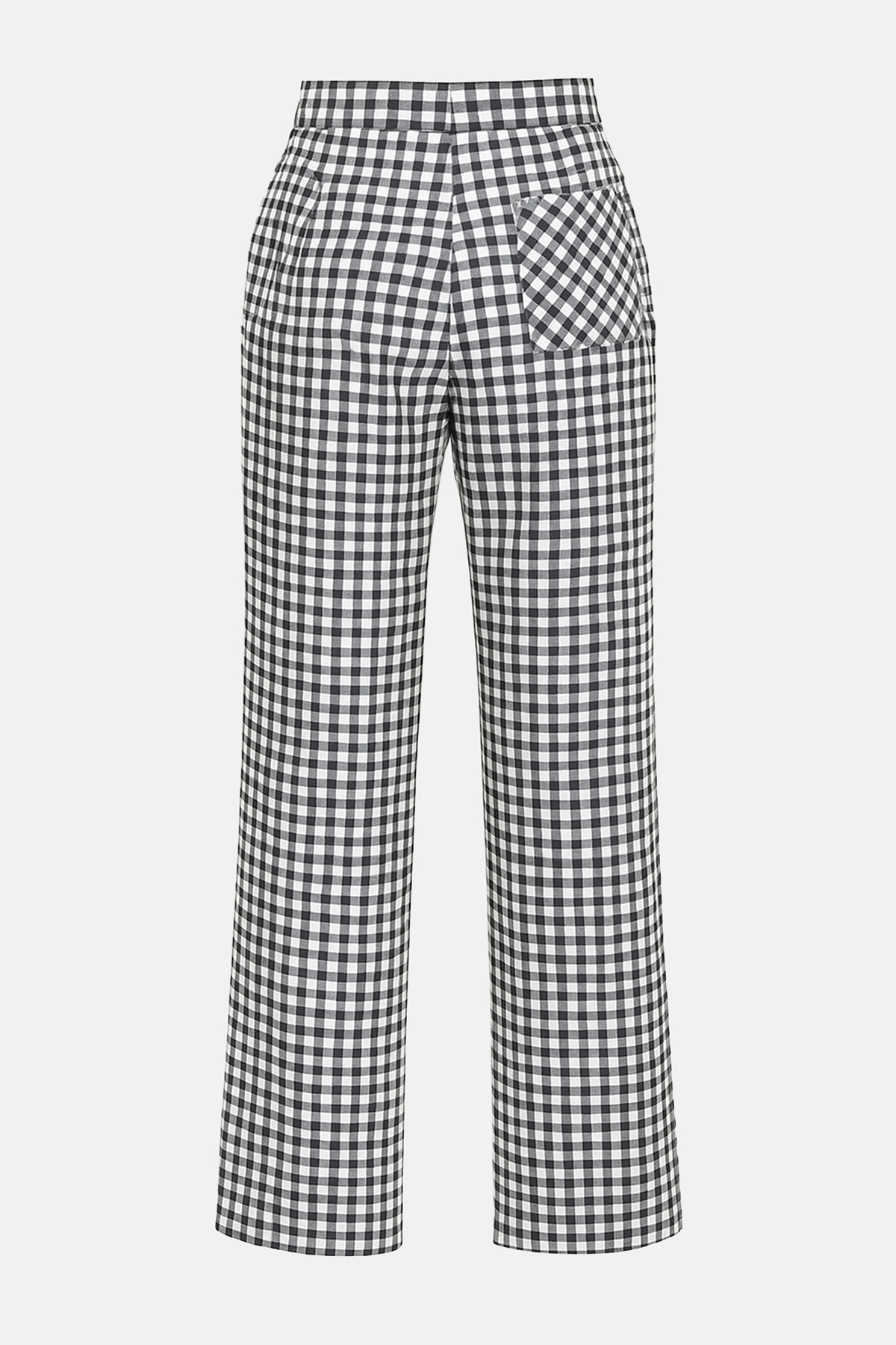 Trendyolmilla  Siyah-Çok Renkli Ekose/Pötikareli Yüksek Bel Bilek Boy Geniş Paça Pantolon TWOSS25PL00132 - Görsel 2