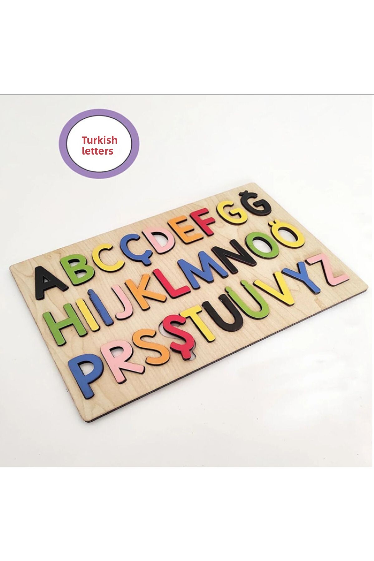 مجموعه حروف الفبا چوبی طبیعی، اسباببازی آموزشی کودکان، بازی هوش «من در حال یادگیری الفبا هستم»