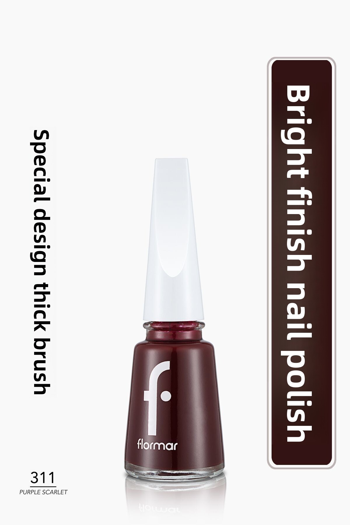 Flormar Classic High Pigmented Nail Polish - Nail Enamel- 311 Purple Scarlet ...