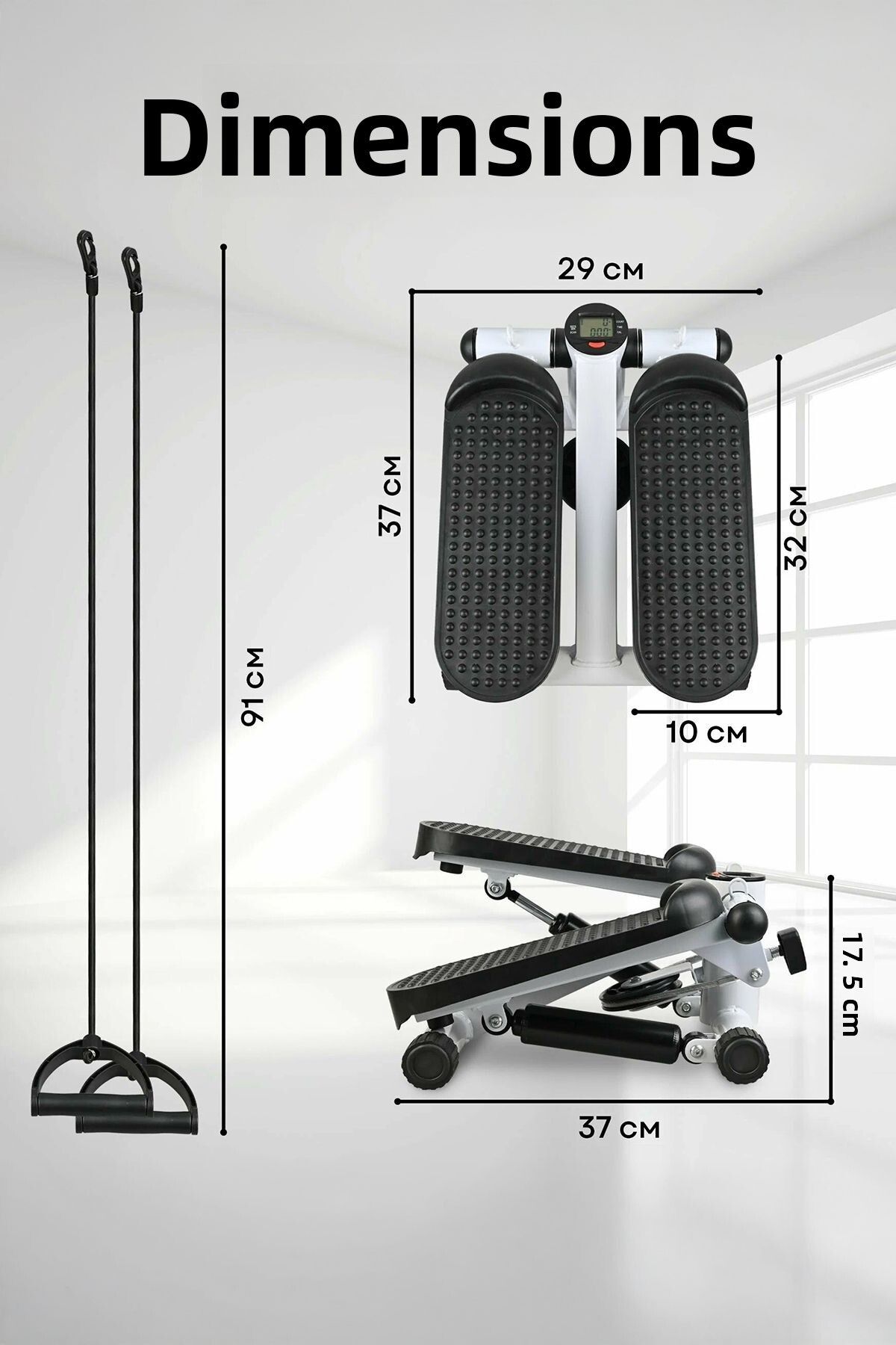 Leyaton-Fitness Stepper Exerciser with Rope - Portable Crossstep Fitness with Lcd Screen and Resistance Band 7