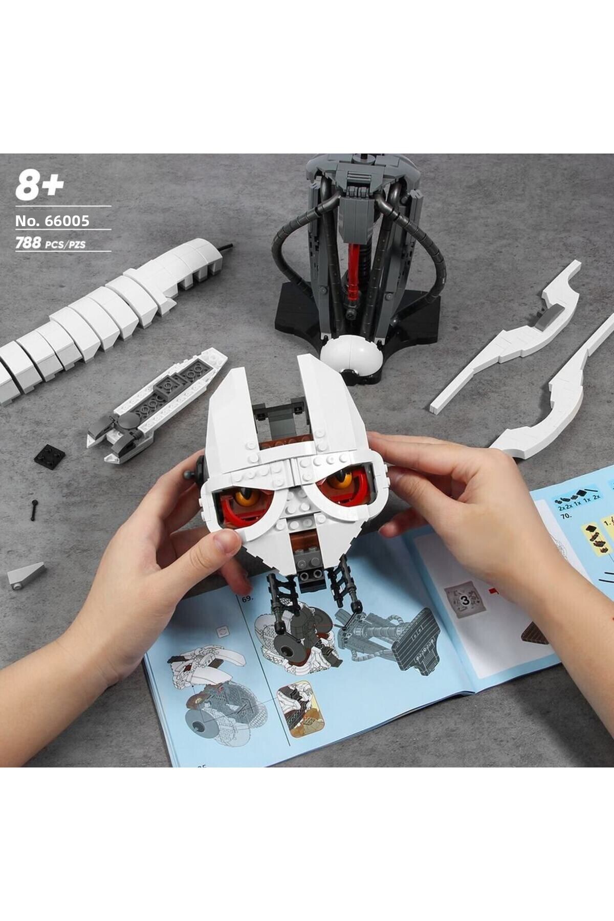 ۷۸۸ تکه بلوکهای ساختنی ایده MOC کلاه ایمنی ژنرال گریووس، مدل کلاه ایمنی مجموعه… در حال مونتاژ…