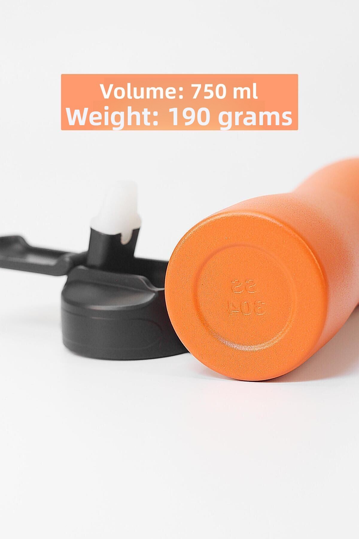 Telvesse-Stainless 304 Steel Sports Water Bottle - Straw, Orange, Water Bottle 1158 5