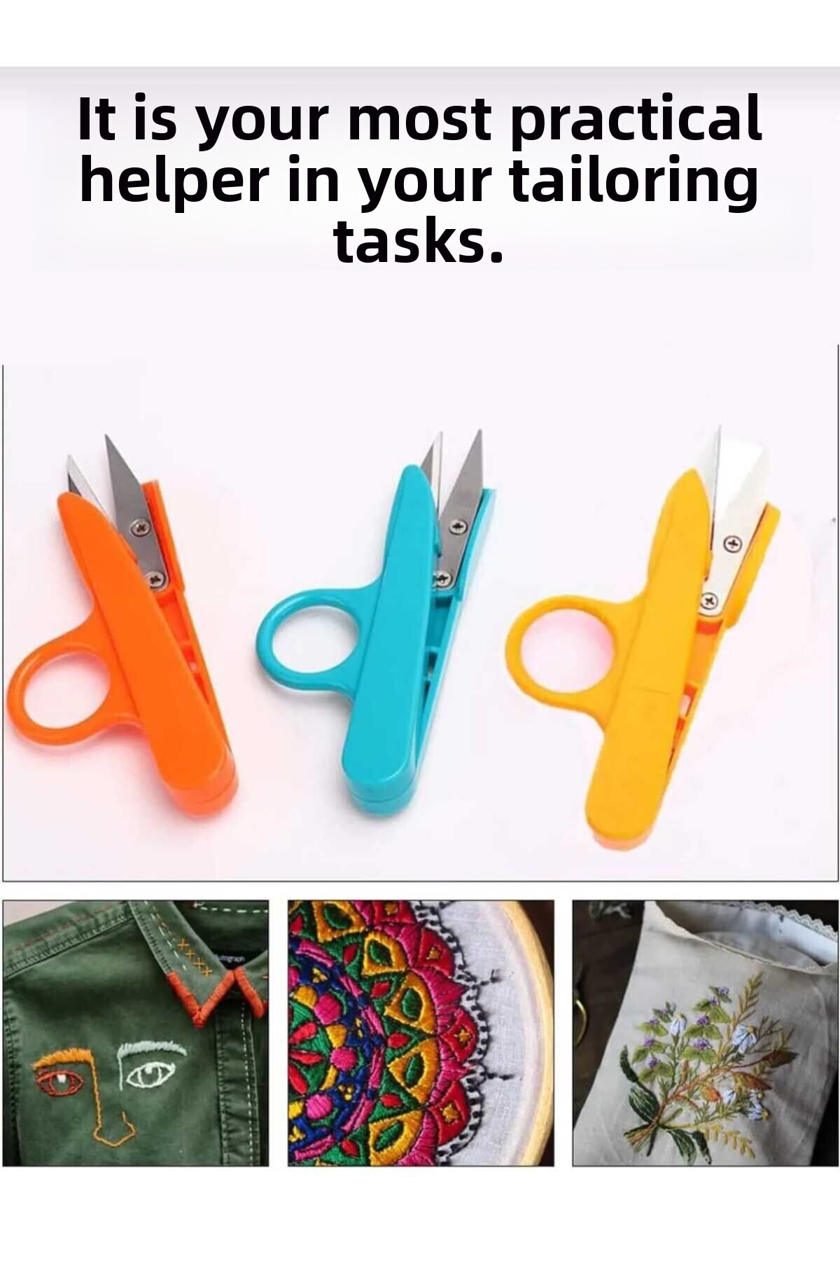 Vi Caro-Sharp Tip Thread Scissors Multipurpose Thread Cleaning Buttonhole Opener Practical Sewing Embroidery Removal Tool Tailor 5