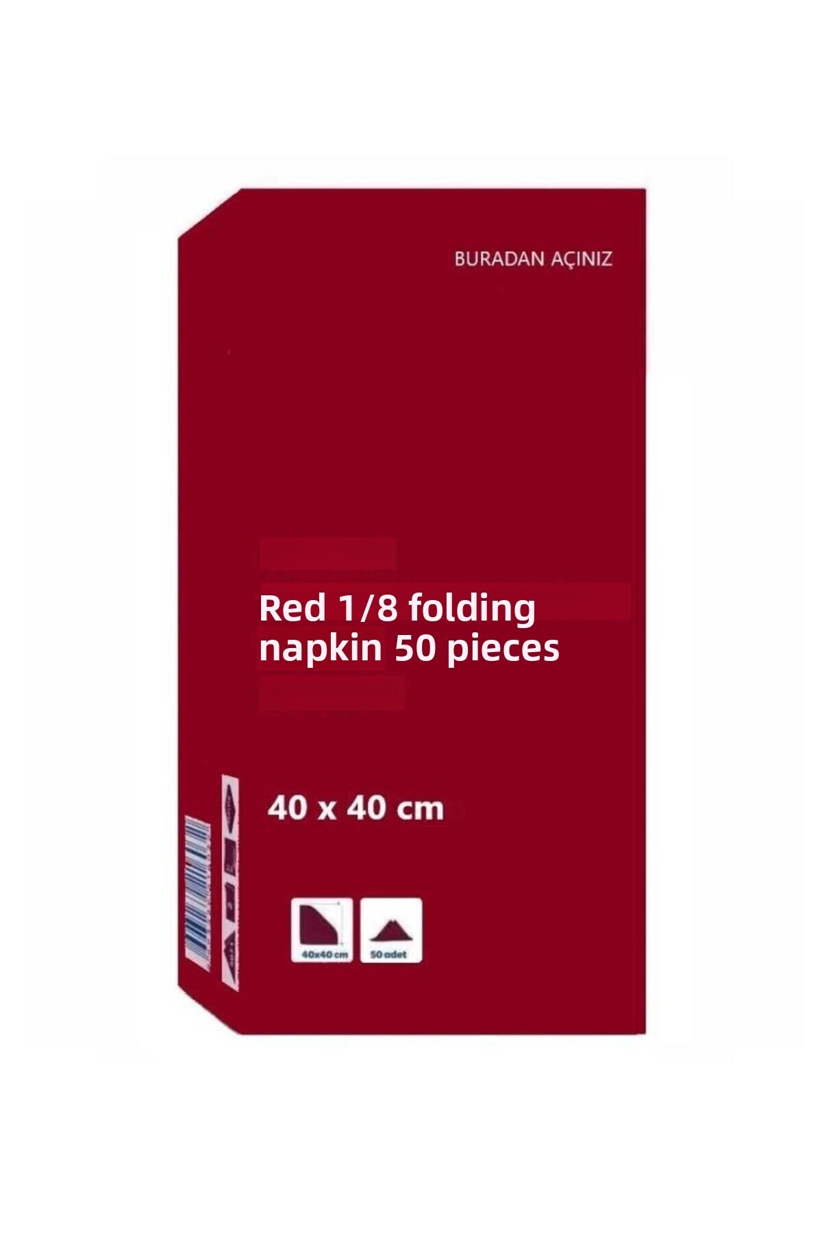 Omnisoft-40X40 cm 1/8 Notebook Fold Service Napkin 50 Pieces Red 1