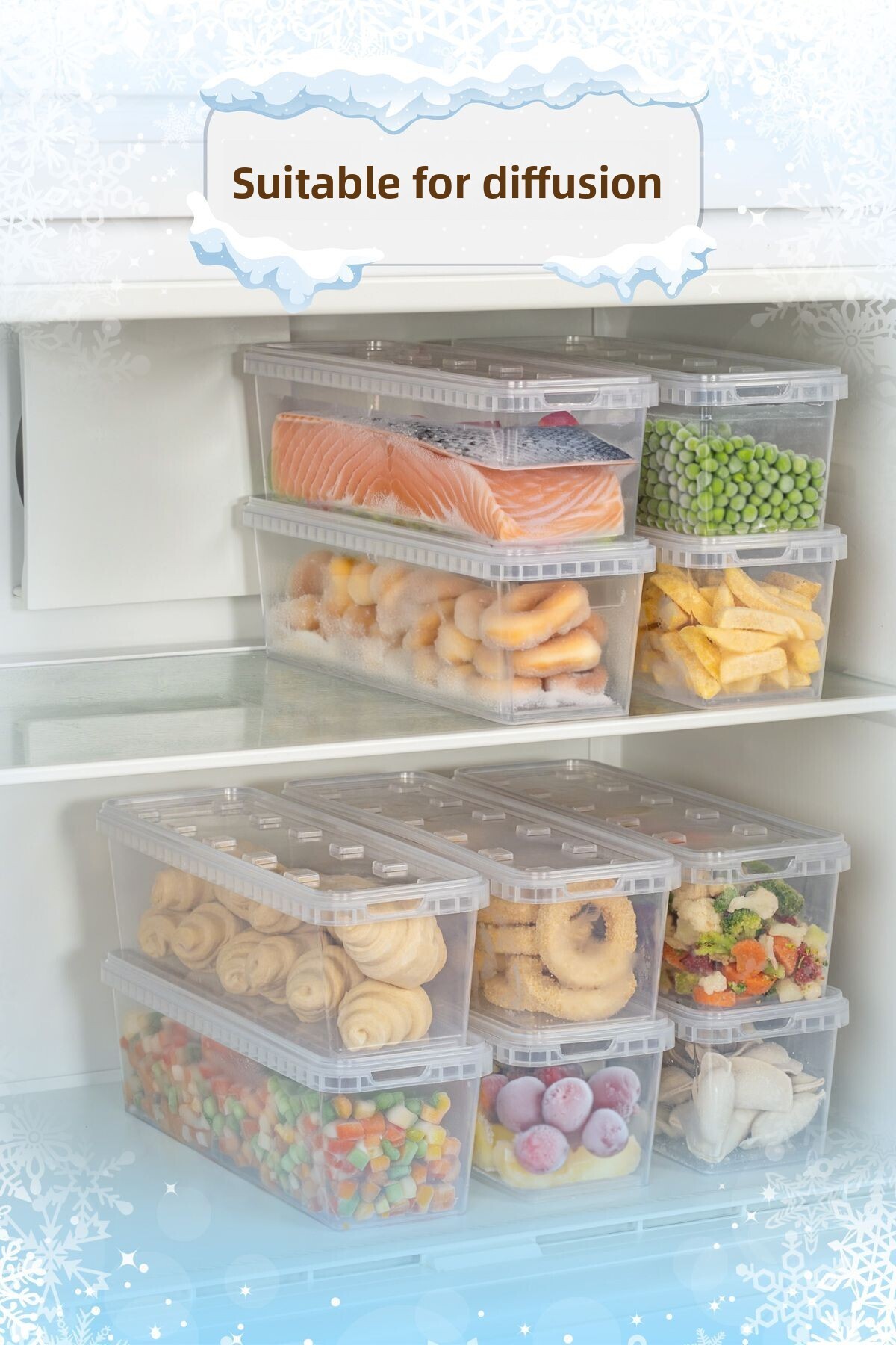 Vienev-Clear 9-Block Refrigerator and Deep Freezer Leak-Proof Storage Container - 1.4 Lt-0.7 Lt 6