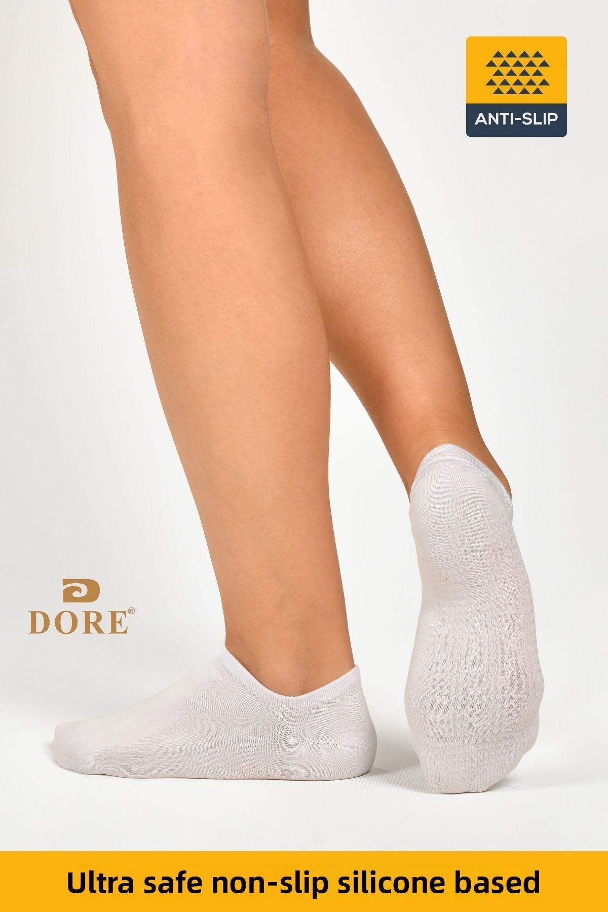 Dore-Original Unisex 3 Pairs Anti-Slip Silicone Based Fitness Pilates Yoga Anti-Slip Hajj Umrah Tavaf Socks 3