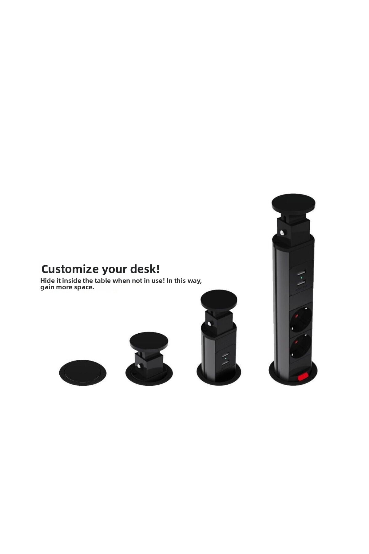 TEM-مقبس مخفي للطاولة يعمل بالضغط 2 USB 2 220 فولت منبثق 4