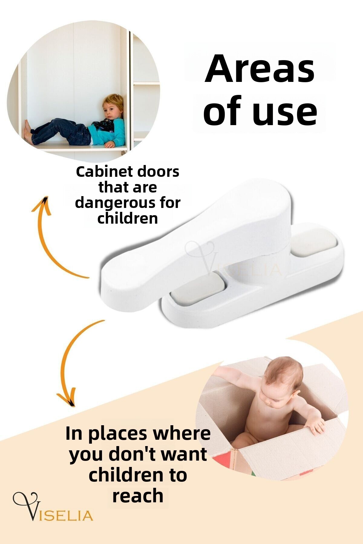 Viselia-White Window Safety Lock Pimapen Window Lock Security Lock 3 Pieces 6