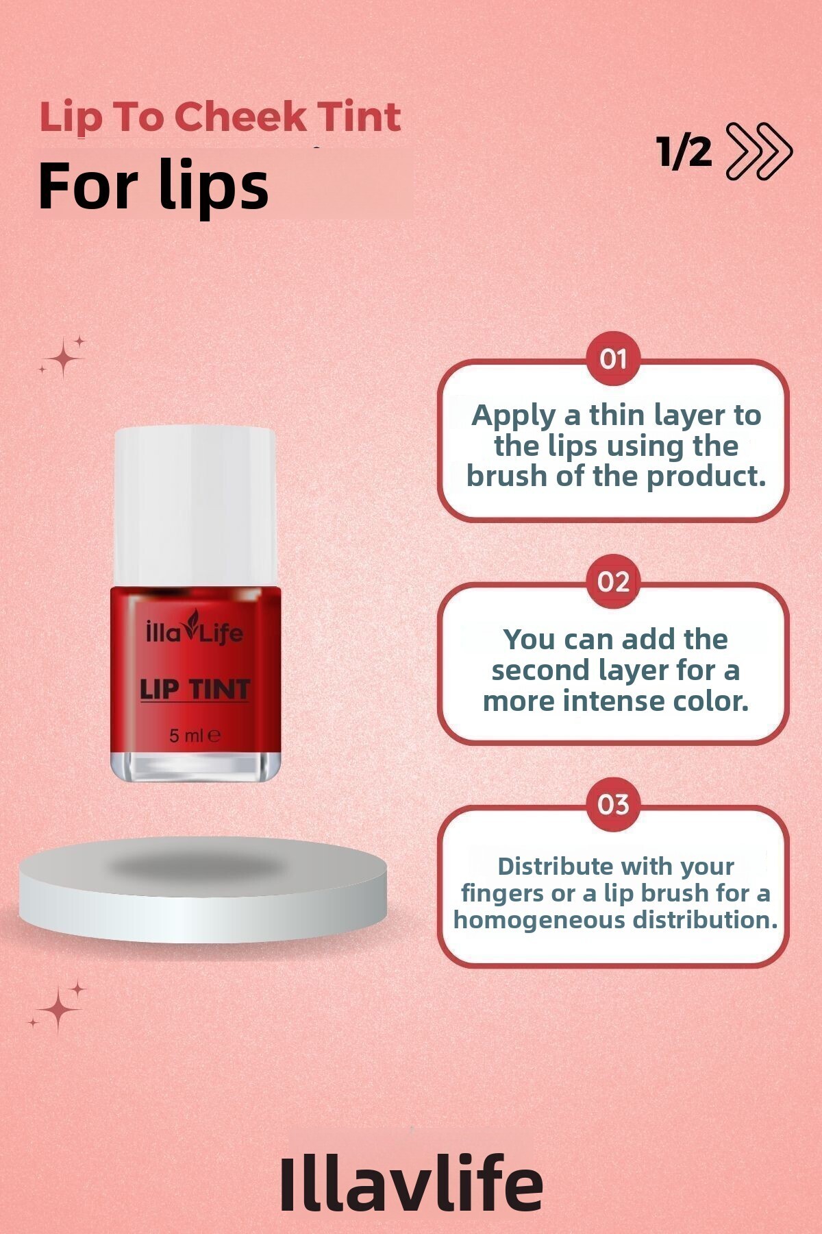 İlla Life-Long-Lasting Natural Look Lip Protector & Moisturizer Water-Based Lip to Cheek Tint 4