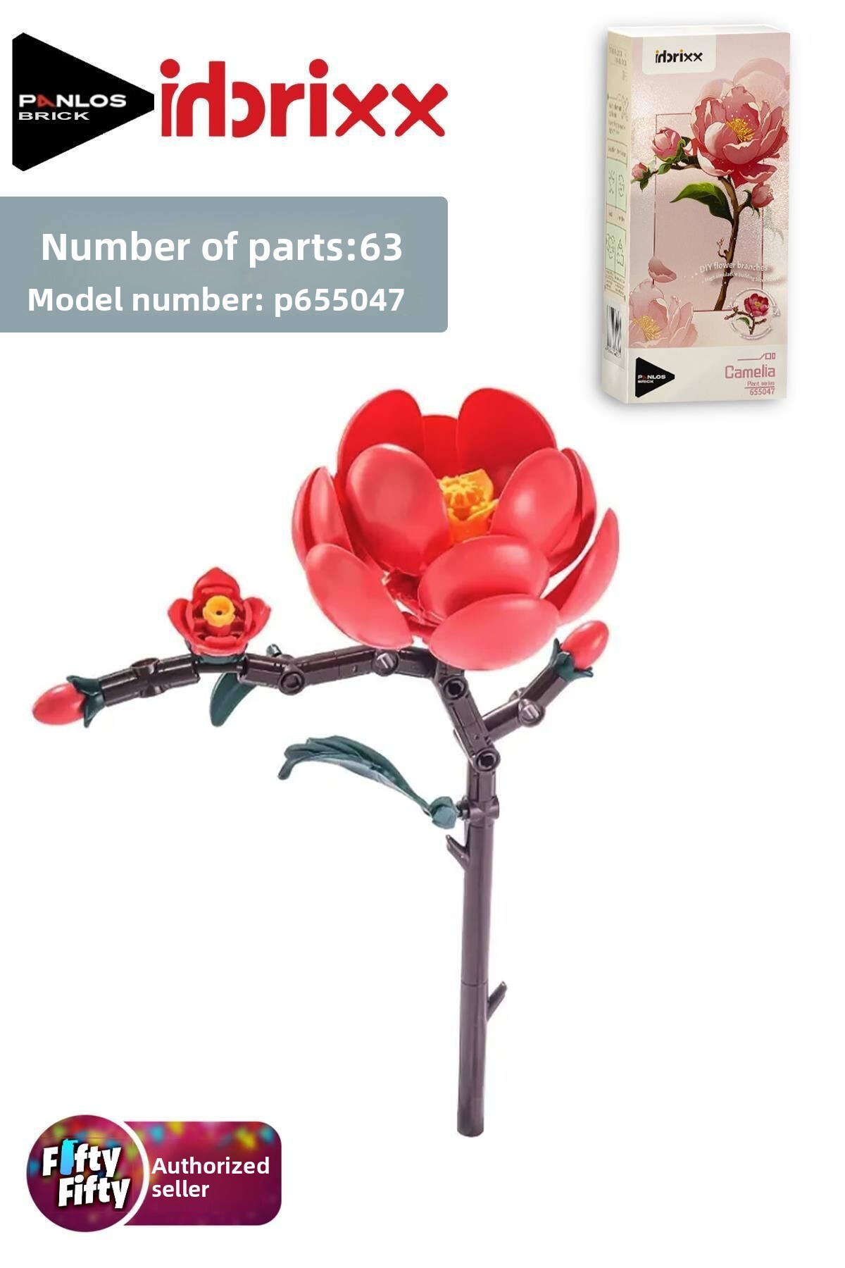 مجموعه ساختنی تزئینی و کلکسیونی گل کاملیا پانلوس اینبریکس مدل ۶۳ تکه – Ffp655047