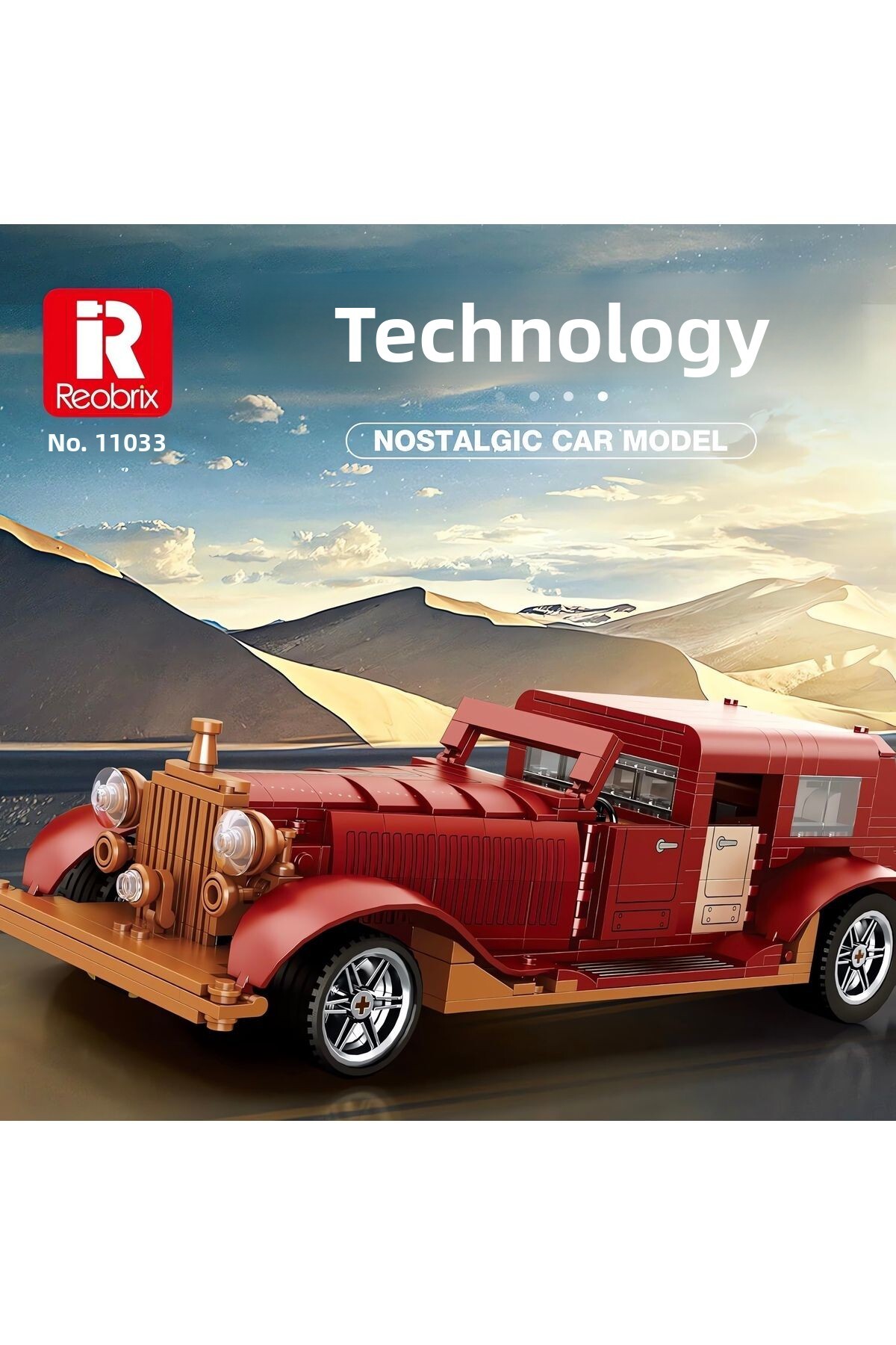 ماشین کلاسیک رولز-رویس ۱/۱۲، کیت ساخت ماکت فنی بلوکی (۸۶۵ قطعه)