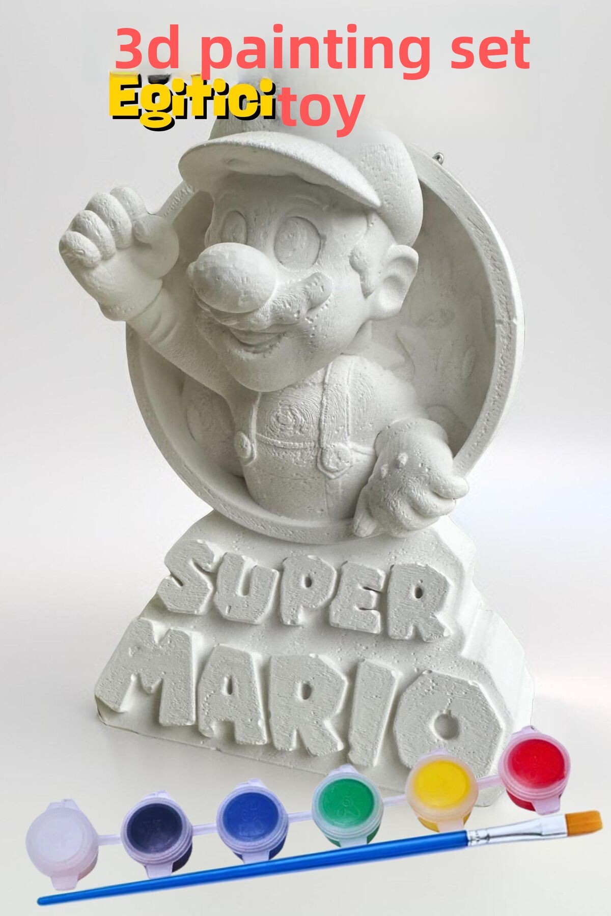 ست نقاشی سوپر ماریو ۱۵ سانتی‌متری از بتن/سنگ/مجسمه/بست – فعالیت نقاشی کودکان