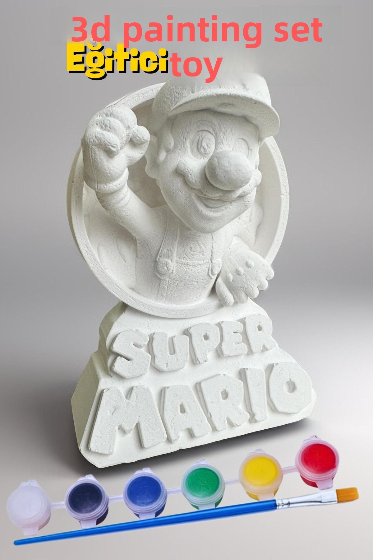 ست نقاشی سوپر ماریو ۱۵ سانتی‌متری از بتن/سنگ/مجسمه/بست – فعالیت نقاشی کودکان