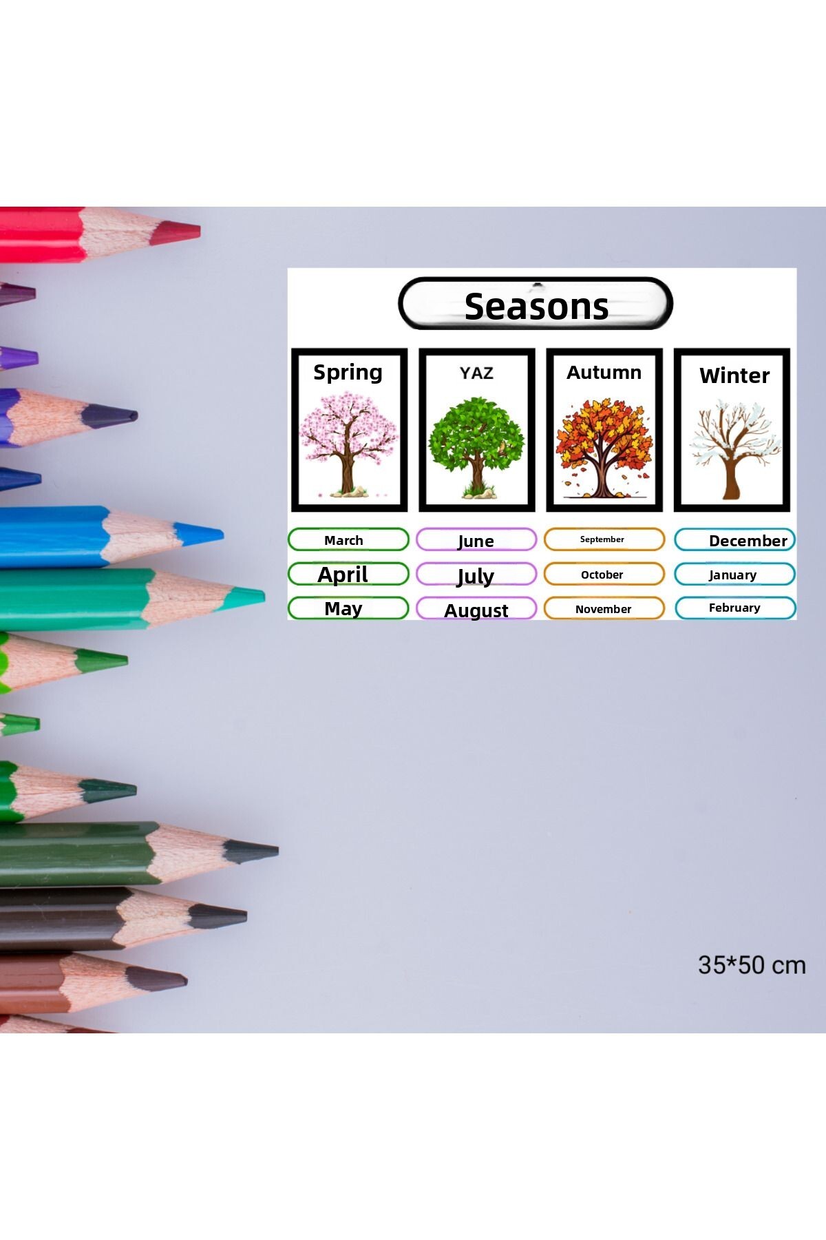تابلوی آموزشی فصلی چاپ بریستول ۳۵×۵۰ سانتی‌متر - ۰۲