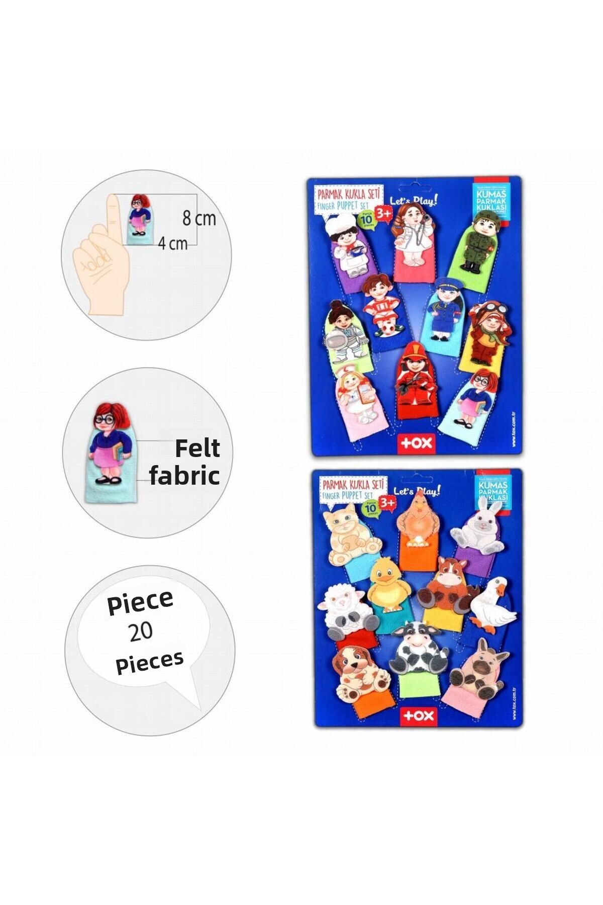 مجموعه ۲ عددی – ۲۰ عروسک انگشتی حیوانات و مشاغل T772 T762
