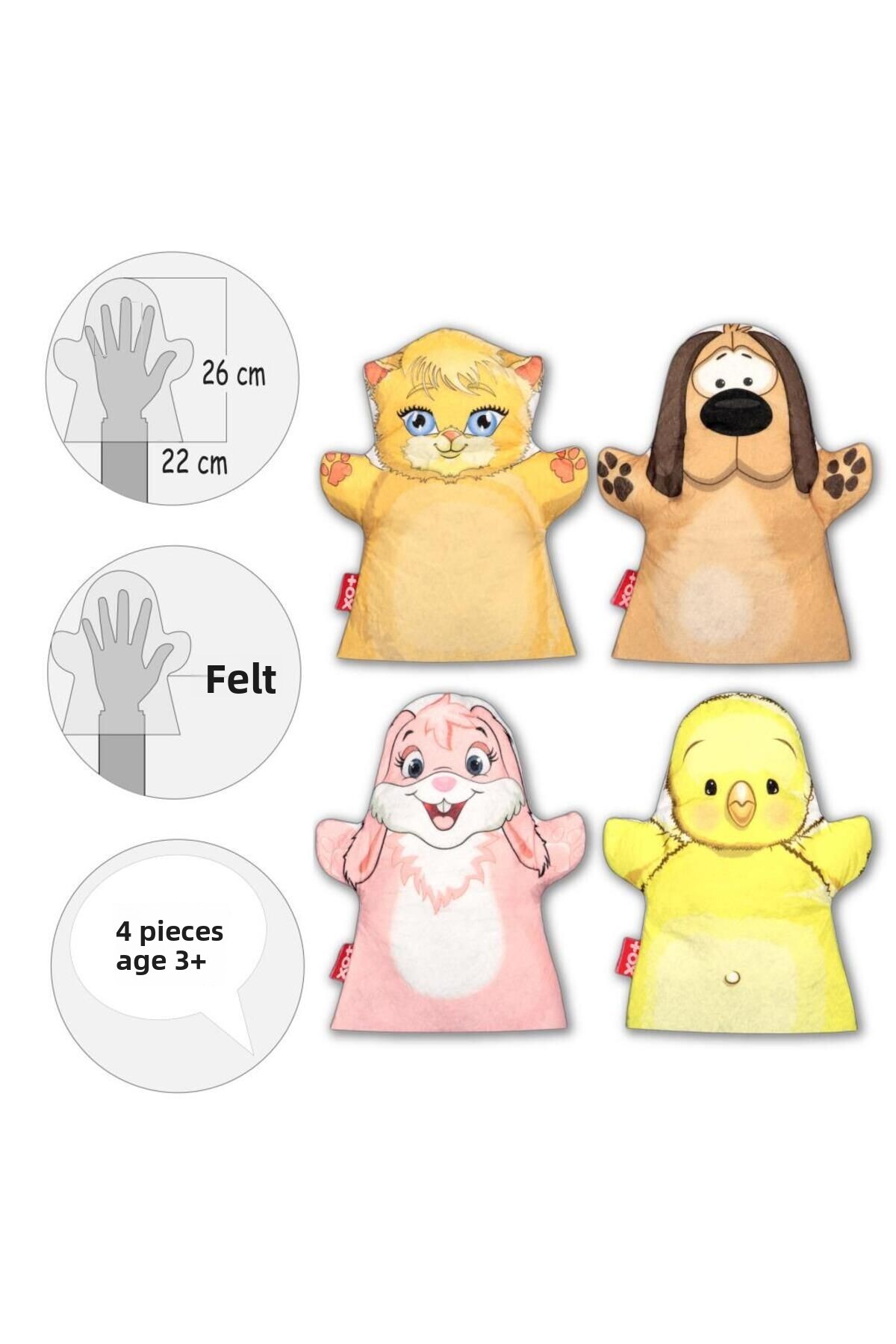 ست عروسک دستی «دوستان کوچک ما»، ۴ تکه، اسباببازی آموزشی