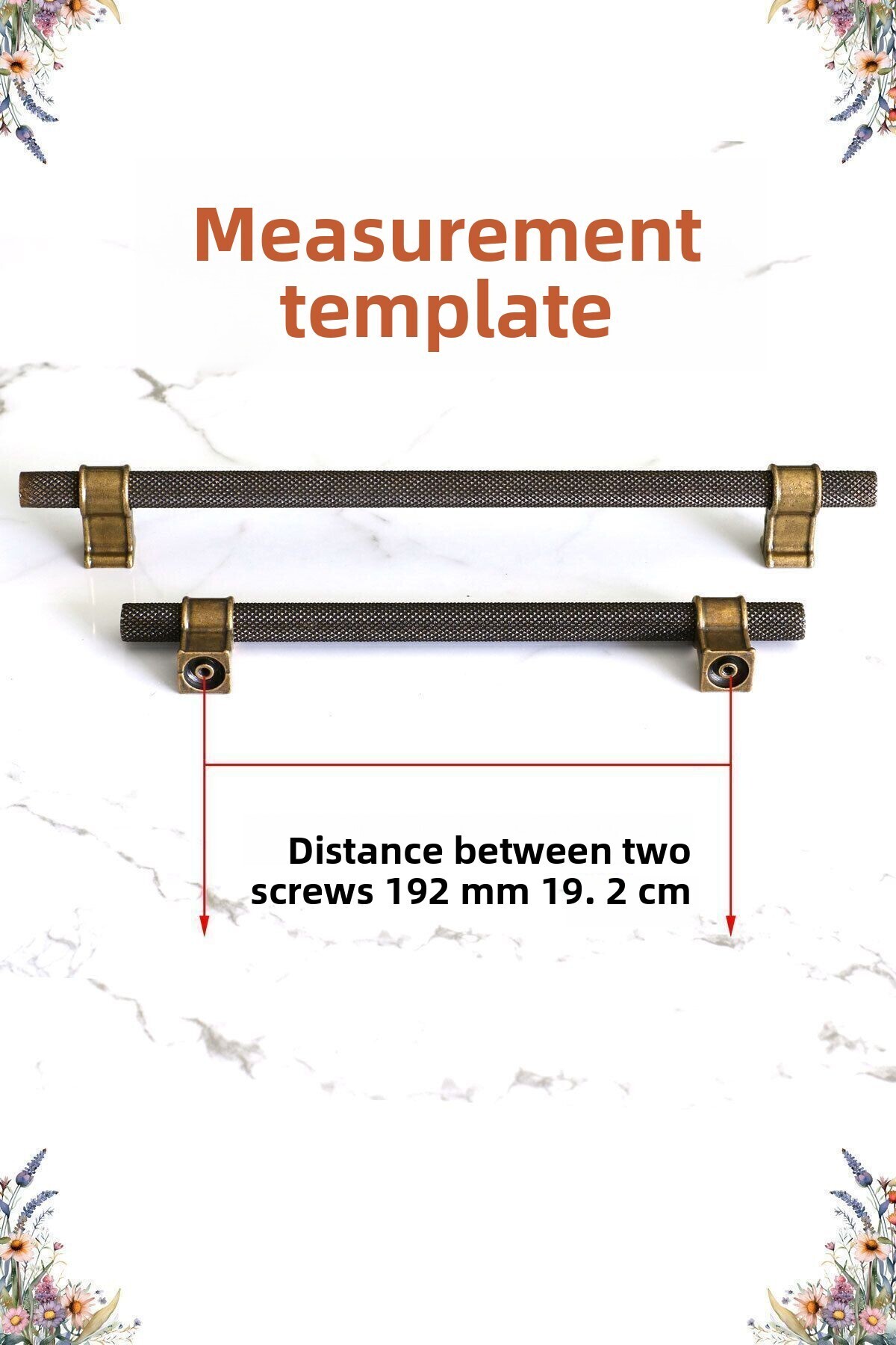 Badem10-Hisar Antique Metal Galben Antic 192 Mm Model Zimțat Mobilier Bucătărie Dulap Mâner Mâner 4