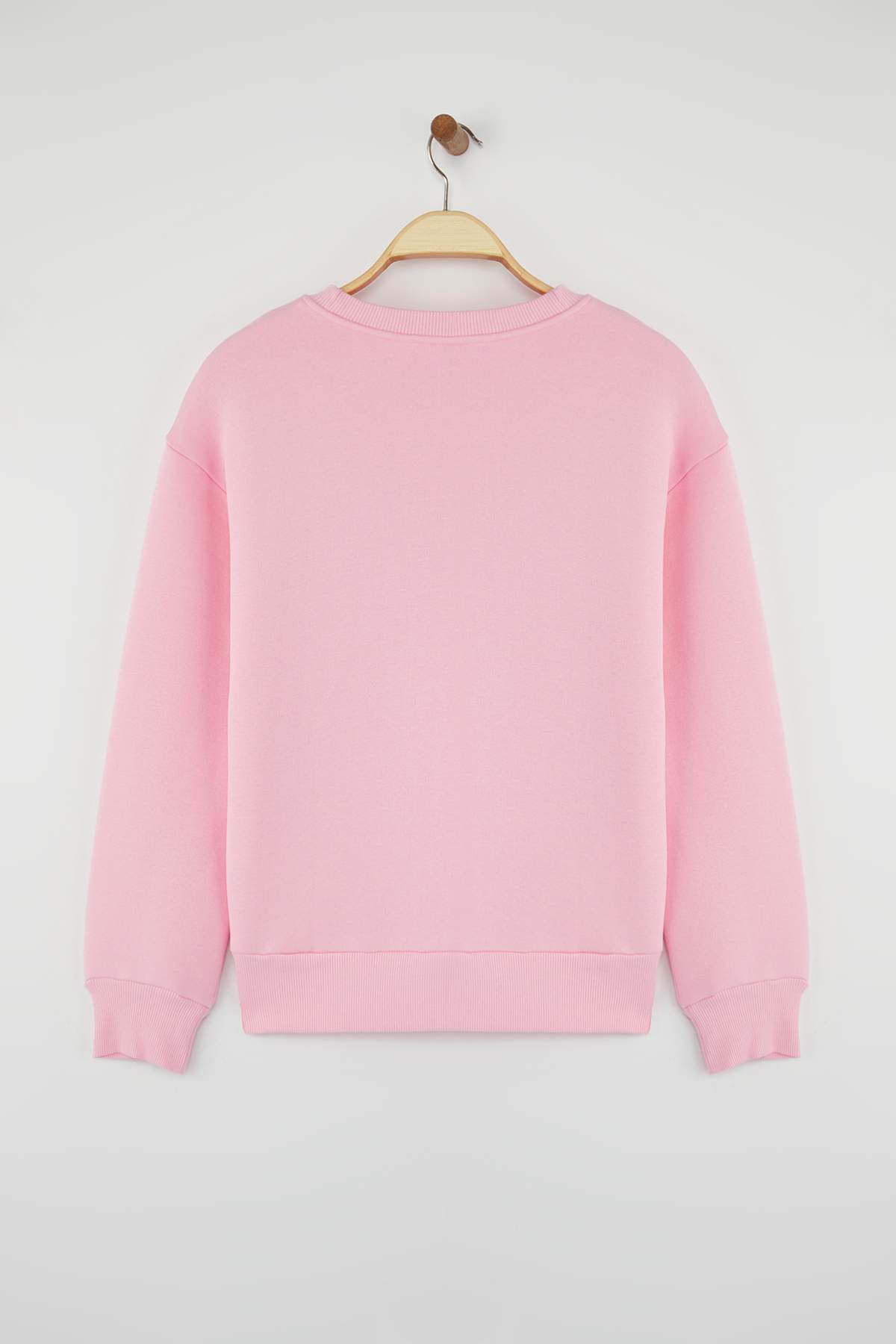 Trendyolmilla  Açık Pembe Kalın İçi Polarlı Regular/Normal Kalıp Bisiklet Yaka Basic Örme Sweatshirt TWOAW24SW00101 - Görsel 6