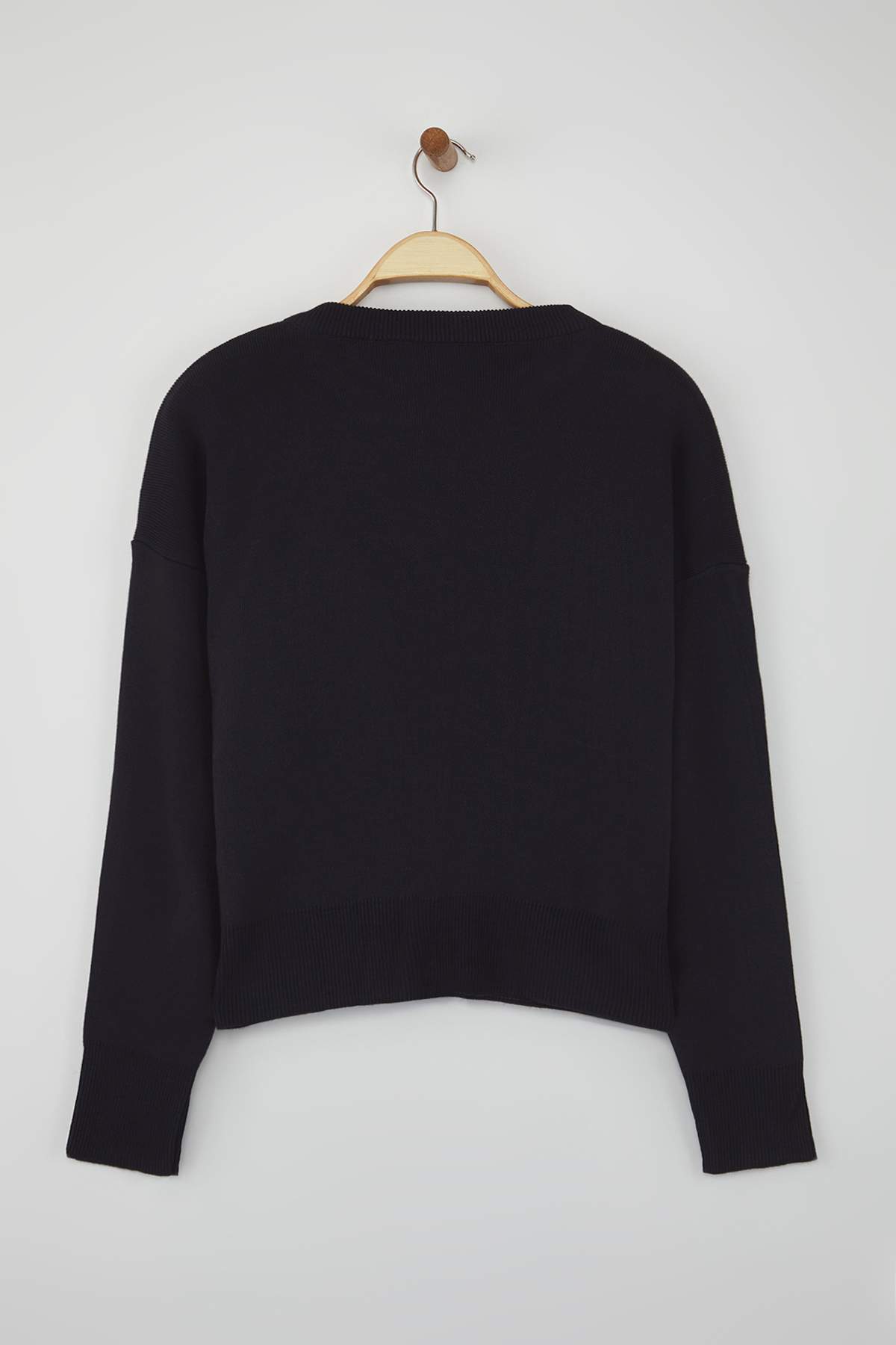 Trendyolmilla  Teen Lacivert Kolej Temalı Nakış İşlemeli Triko Hırka TWOAW26HI00214 - Görsel 6