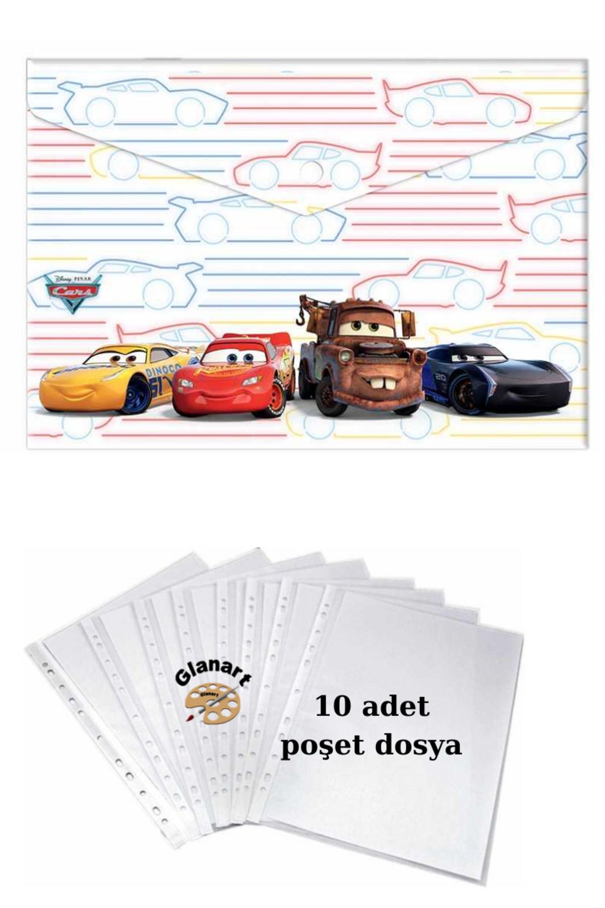Glanart-ملف الواجبات المنزلية بحجم A4 + 10 أكياس 1