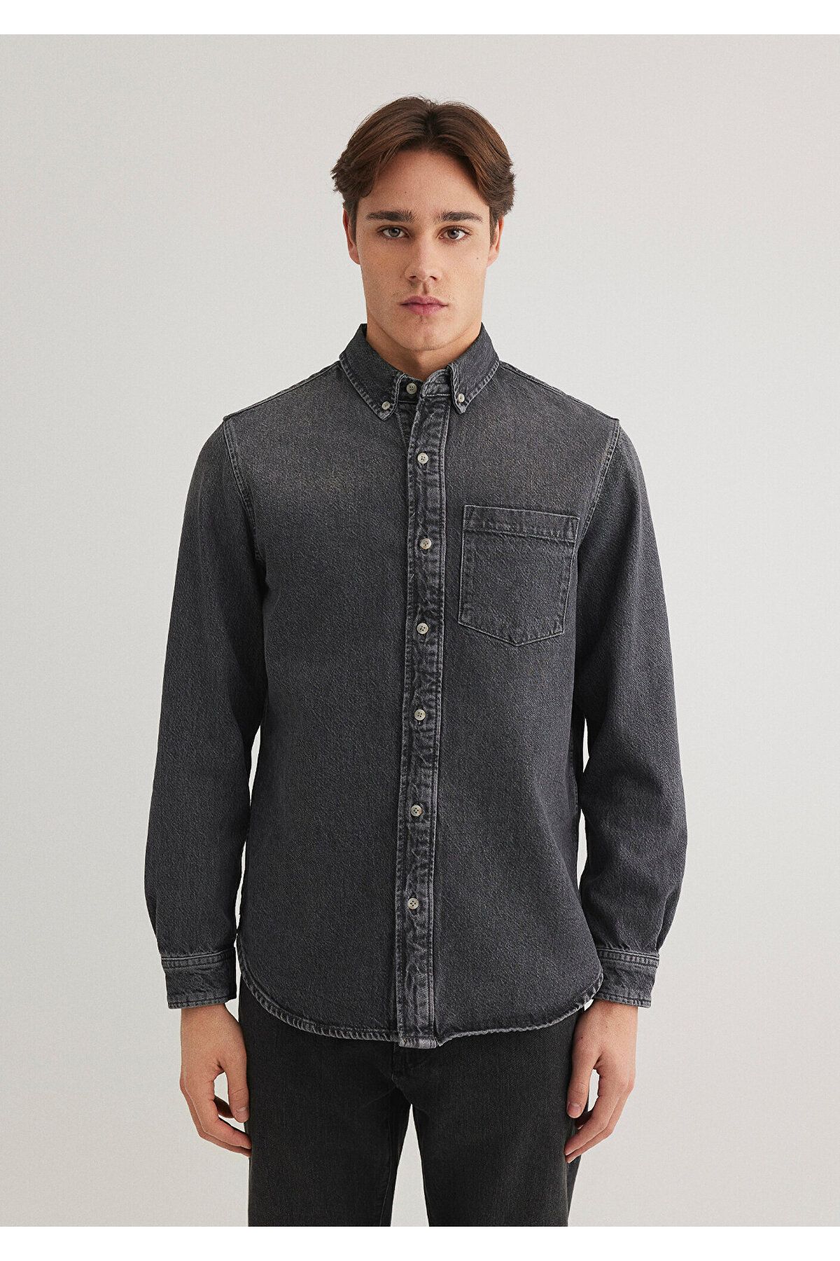 Mavi-Jayden Anthracite Classic Denim Jeans Shirt - Regular Fit 0211065 -89415 4