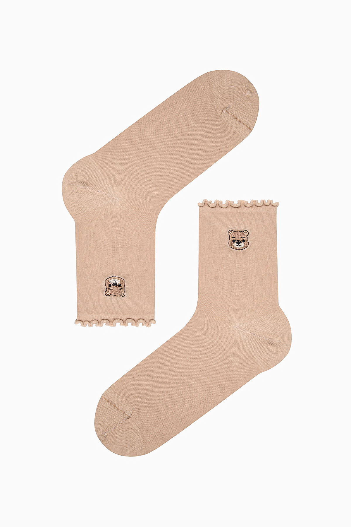 Penti-Bear Frill Weiß Hellrosa 2-teilige Socken 3