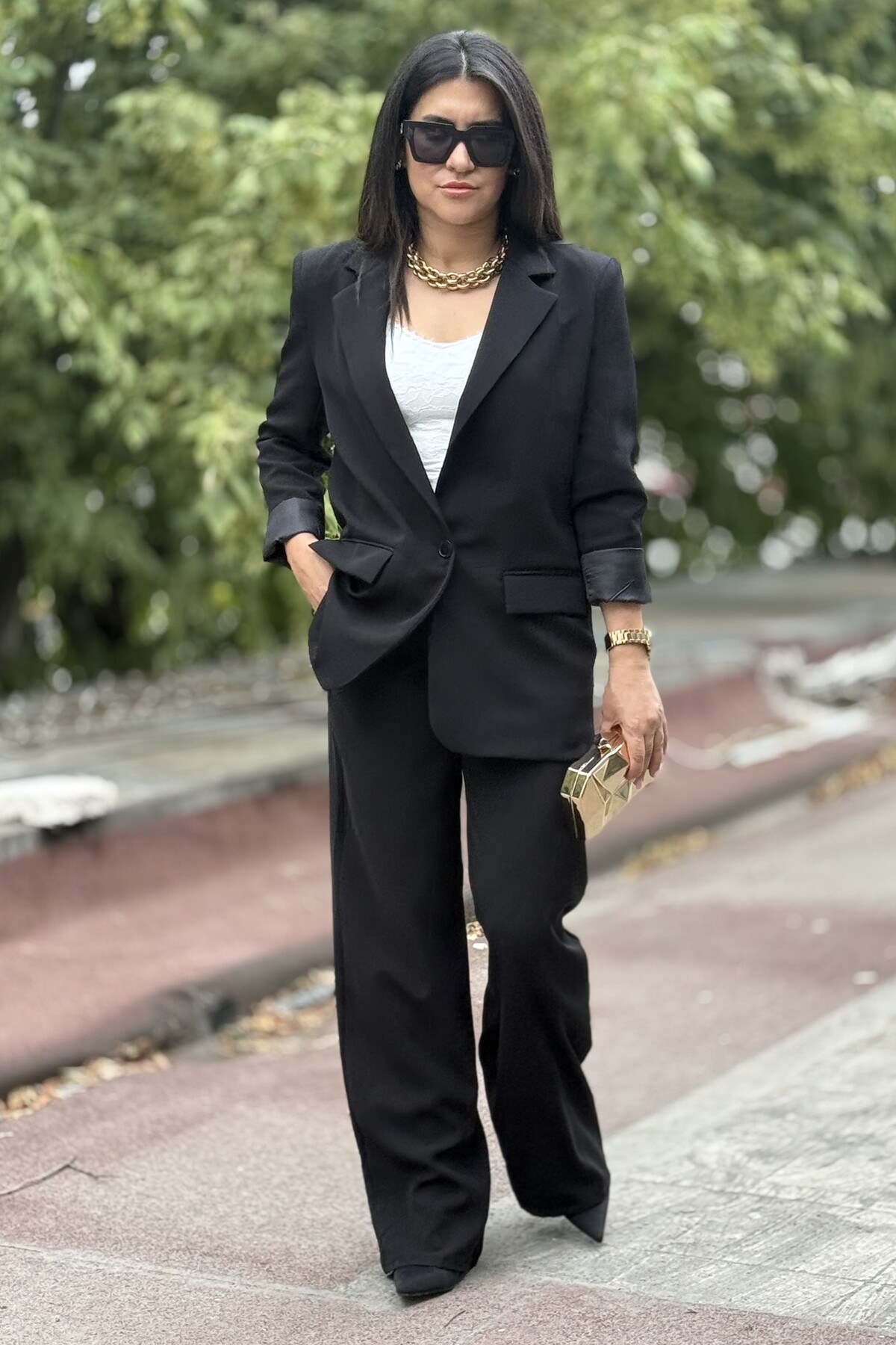 Suziş One Button Jacket and Pants Suit Cr4002