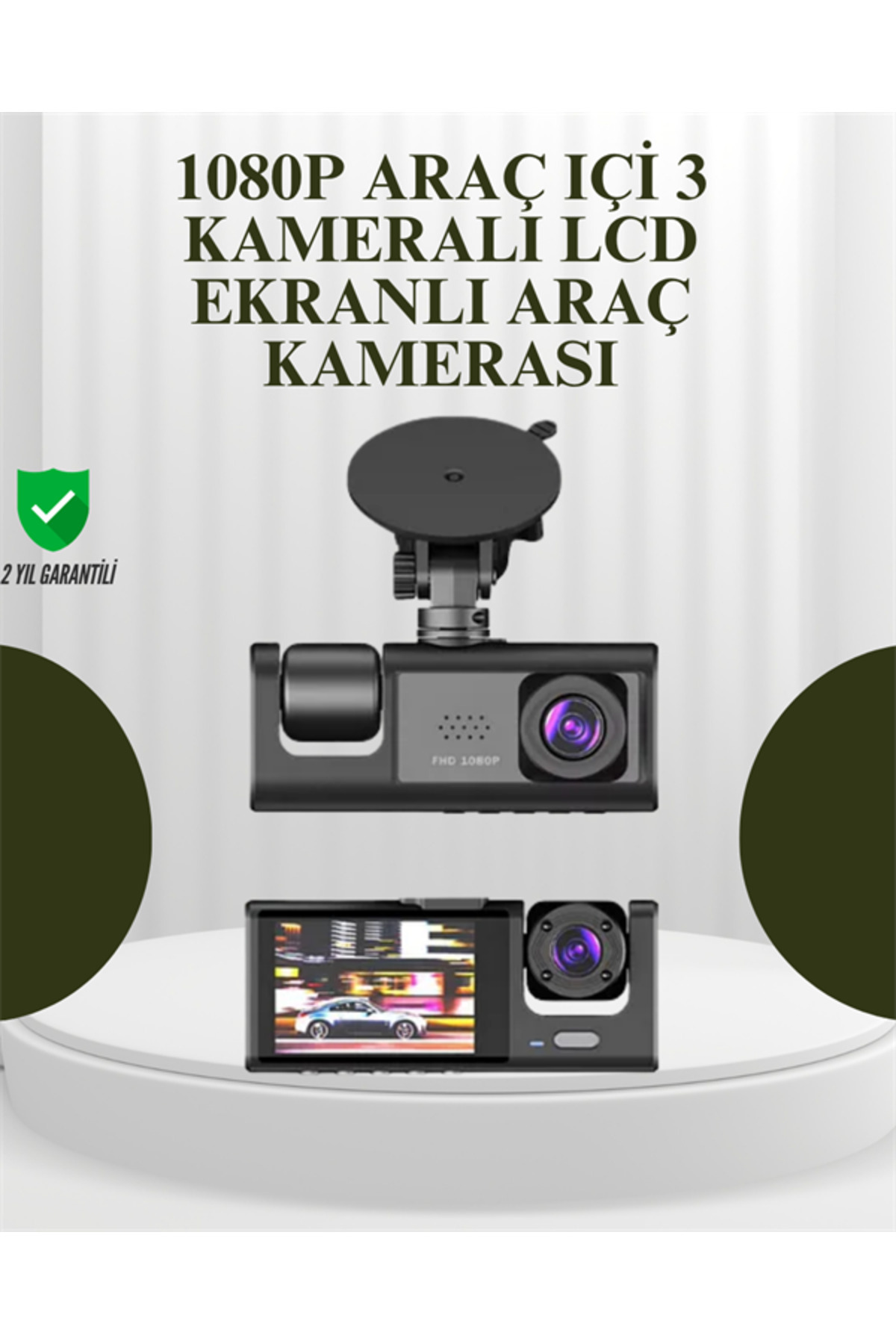 UCUZTEKNO TA-01 G-Sensörlü 3'lü Kayıtlı Araç Kamerası