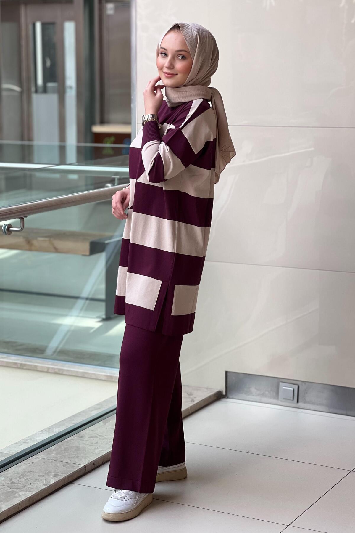 Nuss-Mercerized Suit with Thick Horizontal Stripe Pants 3