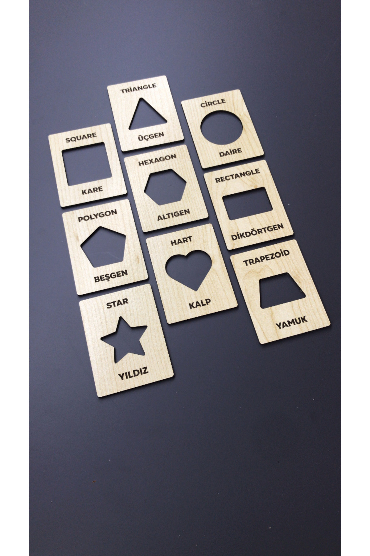 Ahşap Çocuklar için Geometri Şekiller Kartları – Eğitici Montessori Oyuncak fotoğrafı 2 (önizleme)
